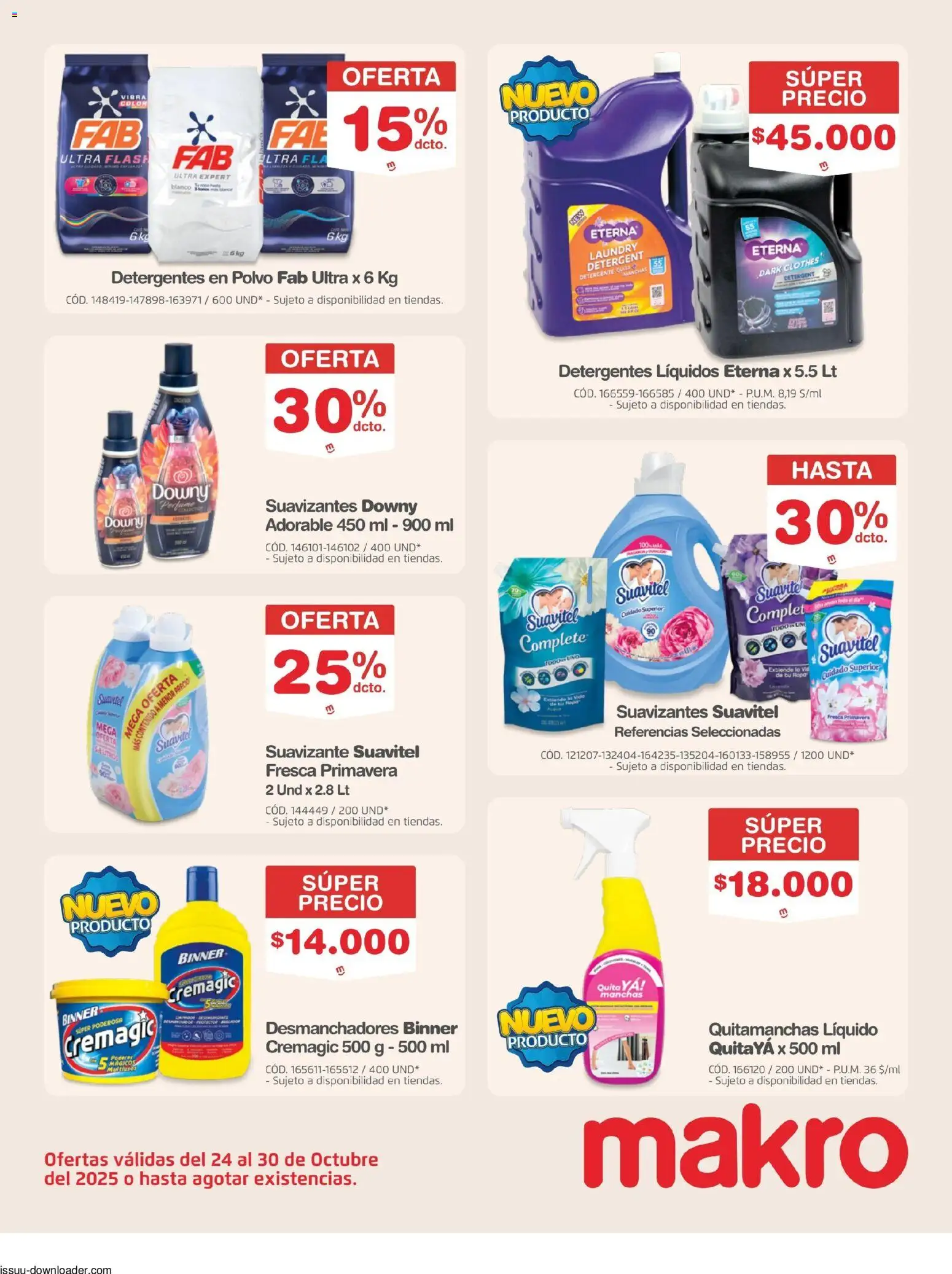 Makro revista - valida desde el 24.10.2025 | Página: 26 | Productos: Suavizante, Polvo, Quitamanchas, Detergente