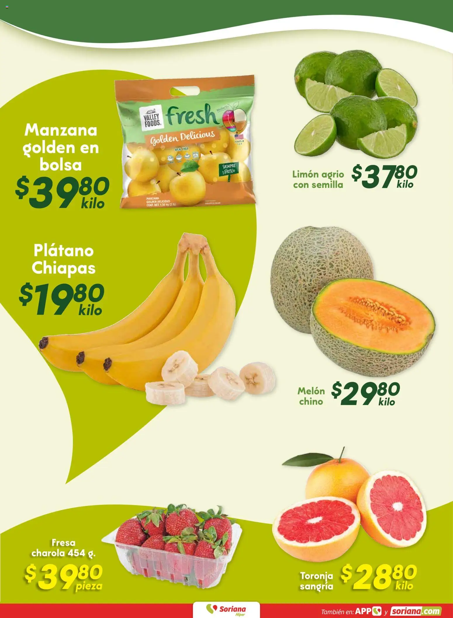 Nuevas ofertas de Soriana válidas en toda la República Mexicana desde el 19.02.2026. ¡Encuentra las mejores ofertas en Soriana - Fin de Semana Híper: Chih, Delicias, Dur y Coah (excepto Saltillo)! | Página: 11 | Productos: Fresa, Bolsa, Manzana, Toronja