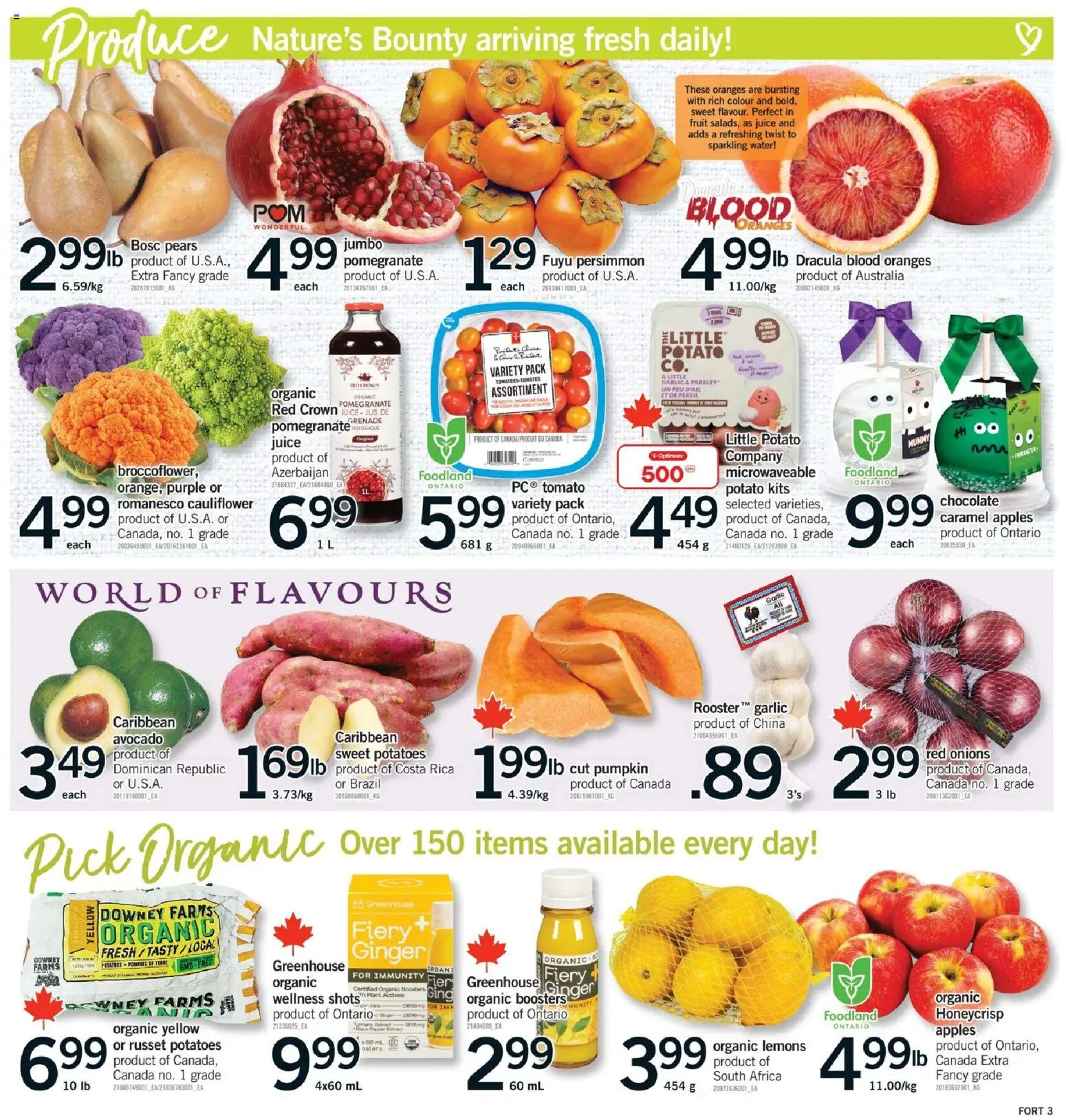 Fortinos flyer valid from 23.10.2025 | Page: 4 | Products: Potatoes, Chocolate, Juice, Apples