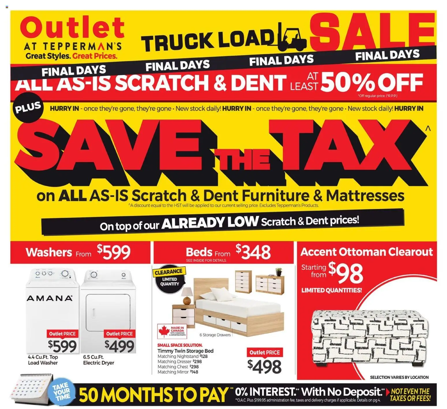 Tepperman's flyer valid from 23.10.2025 | Page: 1 | Products: Dryer, Bed, Mirror