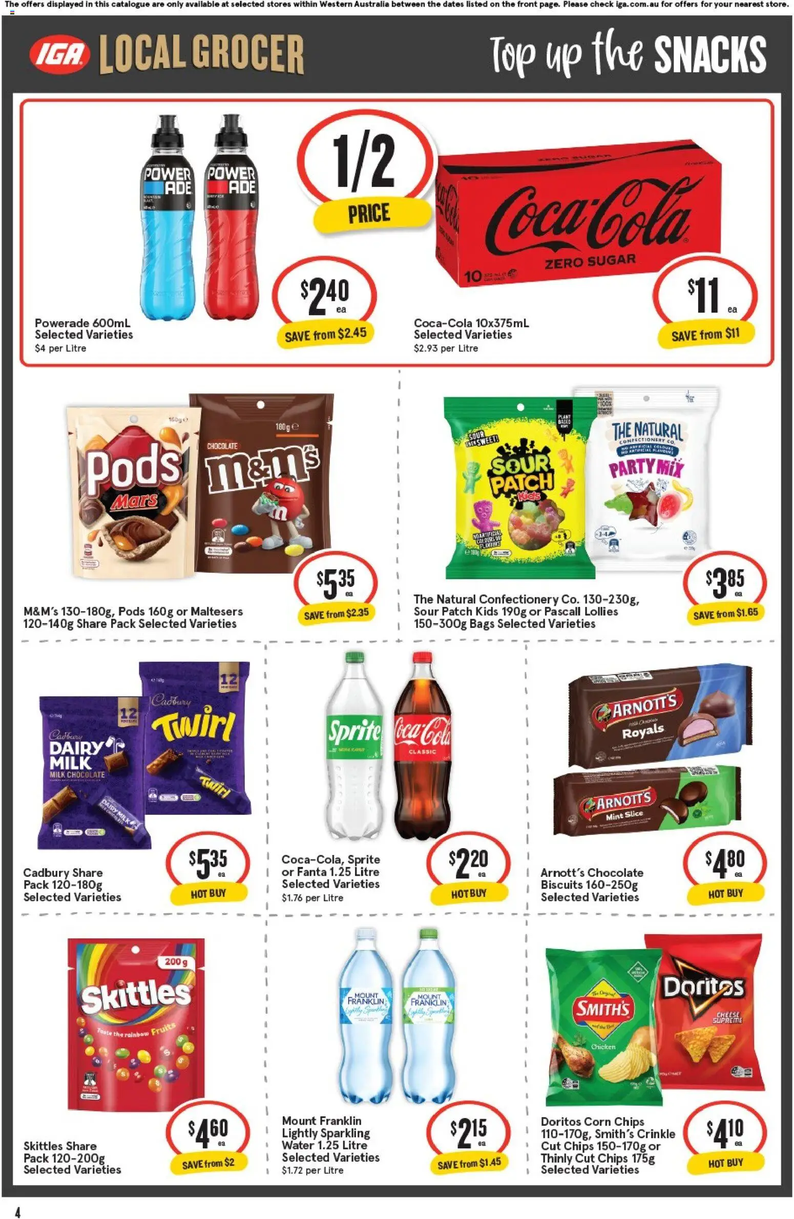 IGA catalogue - valid from 05.11.2025 | Page: 4 | Products: Milk, Chocolate, Lollies, Biscuits