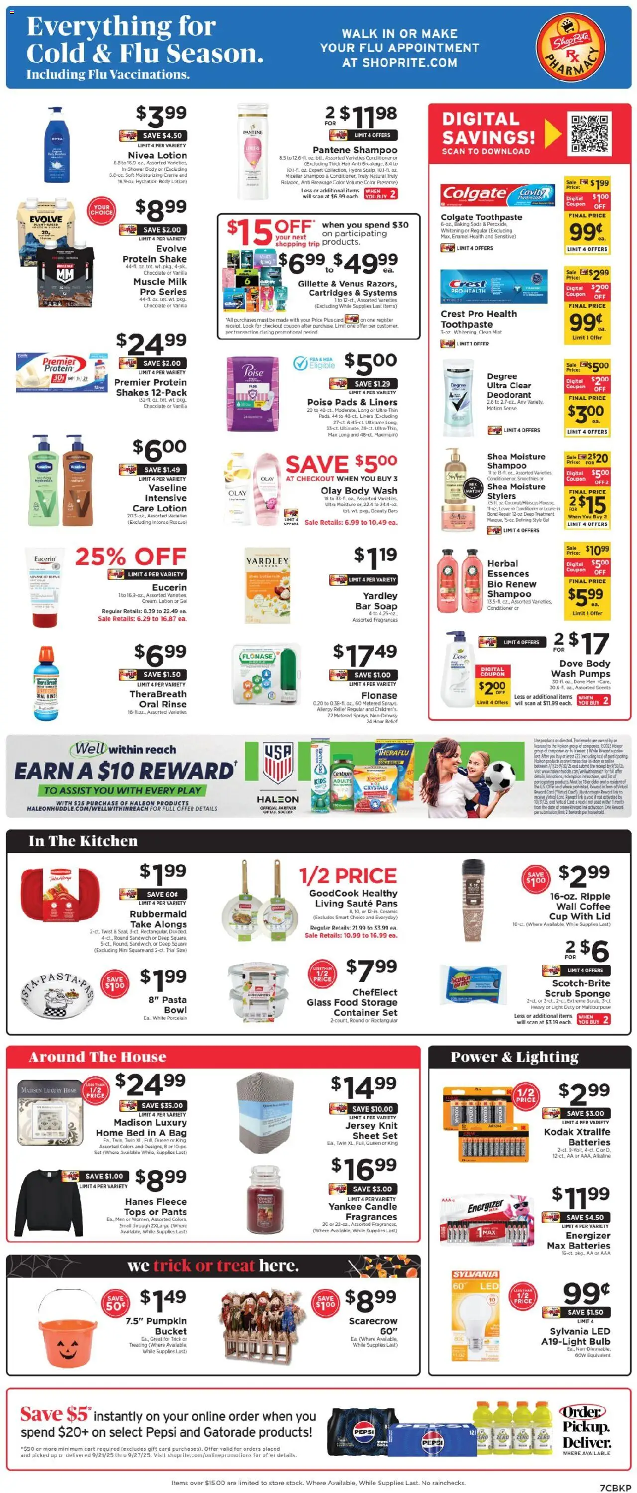 ShopRite Weekly Ad 2 - valid from 18.09.2025 | Page: 8 | Products: Shampoo, Conditioner, Body Wash, Sheet