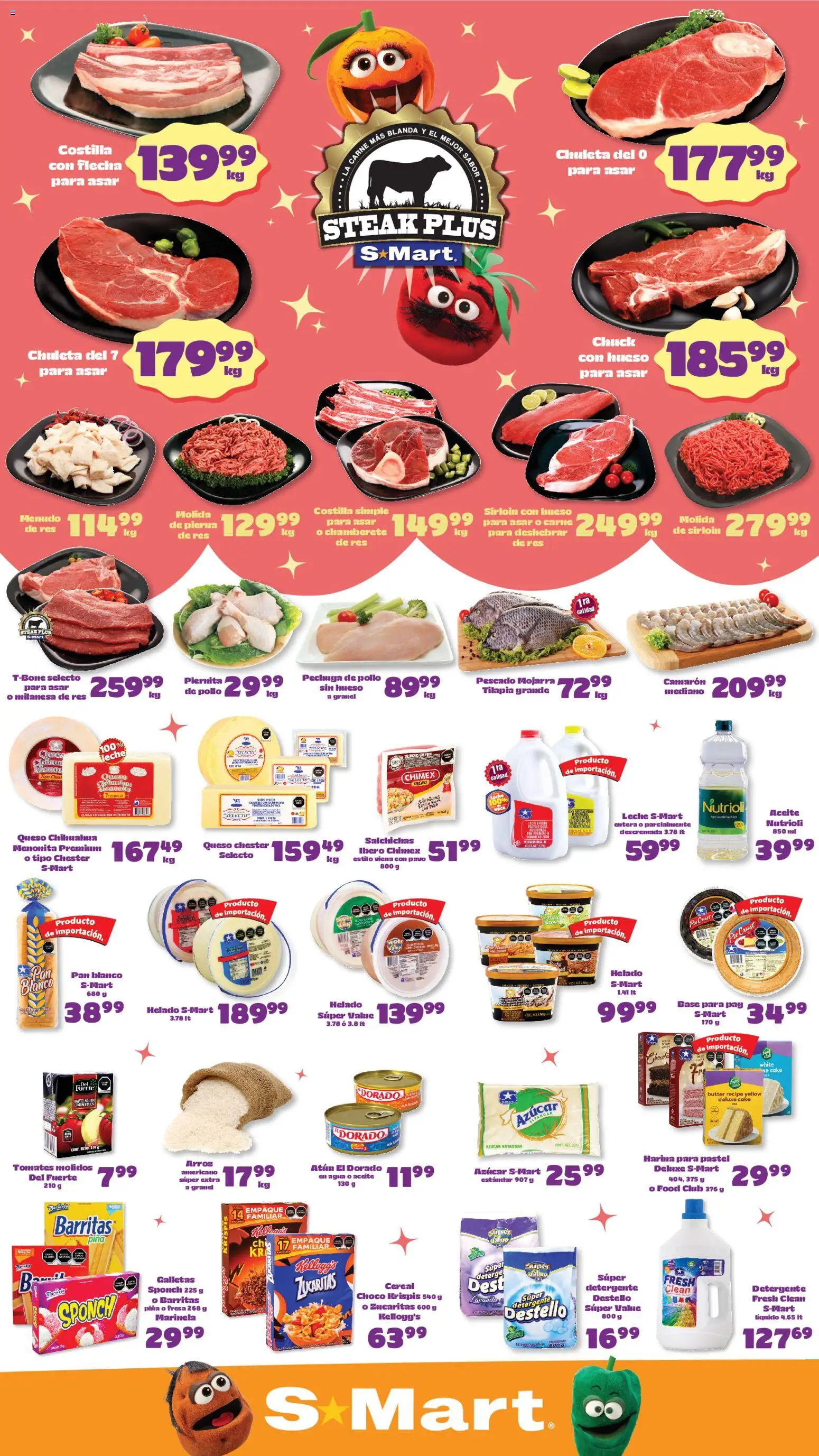 Nuevas ofertas de S-Mart válidas en toda la República Mexicana desde el 24.04.2026. ¡Encuentra las mejores ofertas en S-Mart folleto Juárez! | Página: 1 | Productos: Harina, Queso, Aceite, Pan