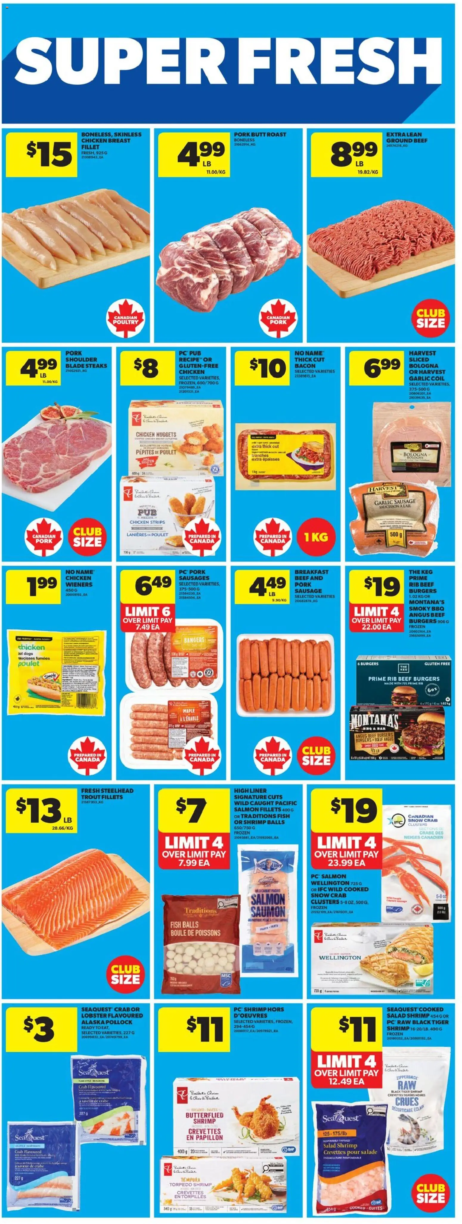 Real Canadian Superstore flyer valid from 23.04.2026 | Page: 15 | Products: Fish, Salad, Chicken, Pork