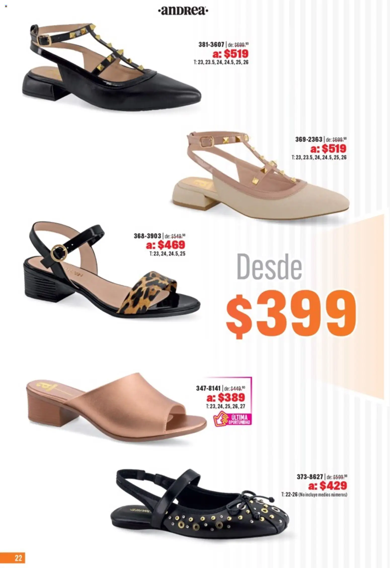 Nuevas ofertas de Andrea válidas en toda la República Mexicana desde el 05.04.2026. ¡Encuentra las mejores ofertas en Andrea catálogo Outlet! | Página: 22