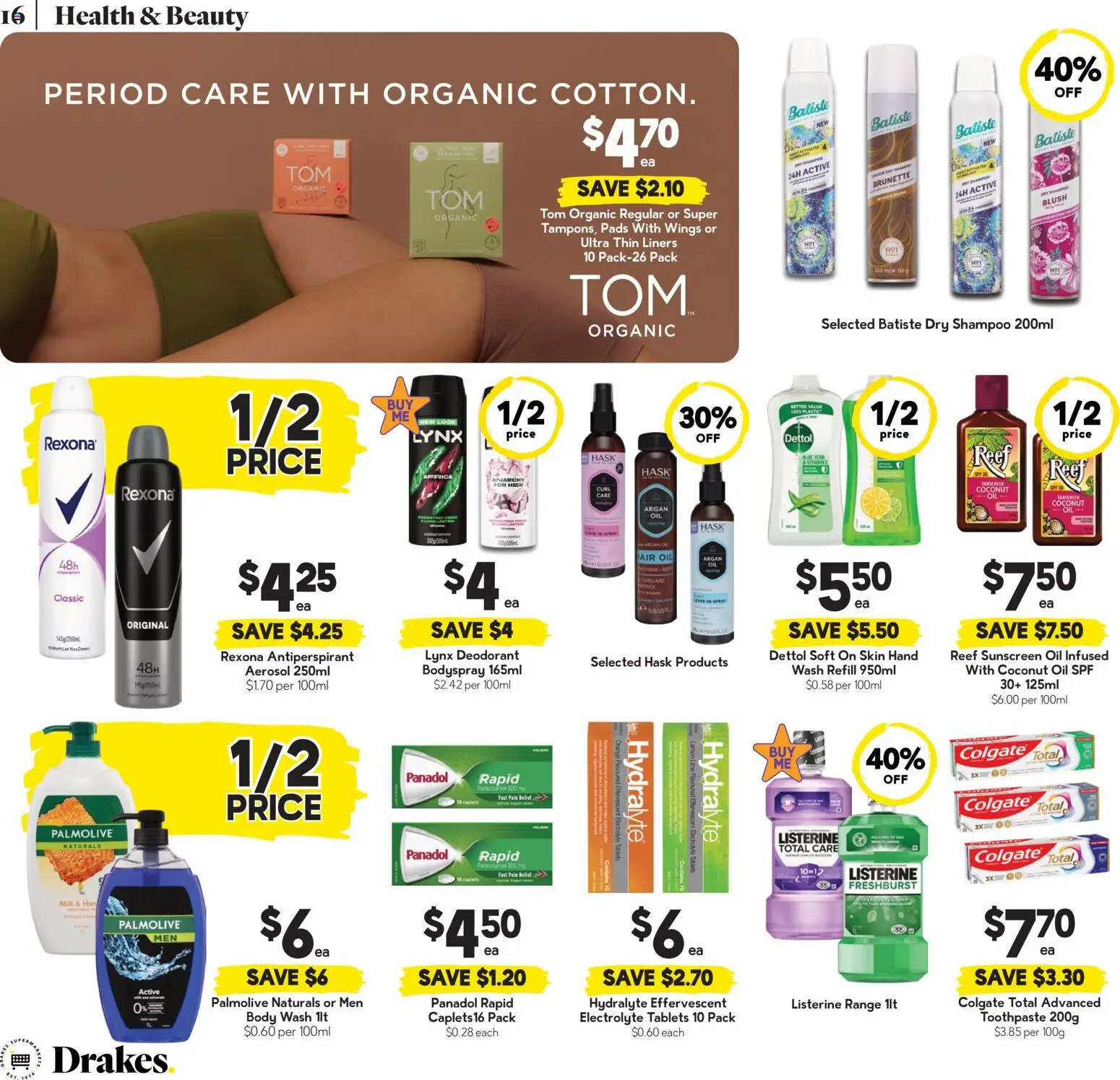 Drakes catalogue - valid from 07.01.2026 | Page: 16 | Products: Milk, Shampoo, Deodorant, Pain relief