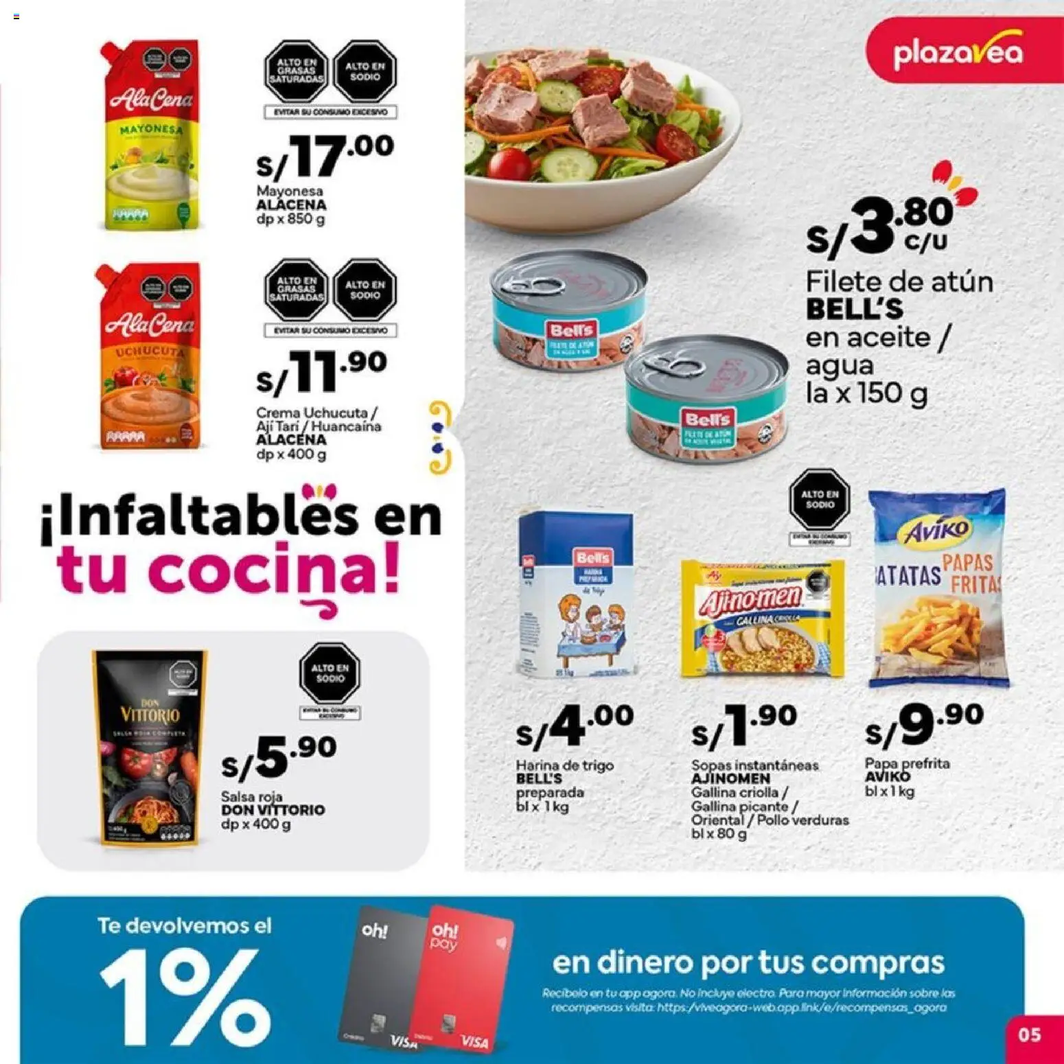 Catálogo Plaza Vea válido desde 14.11.2025 | Página: 5 | Productos: Aceite, Té, Papas, Cocina