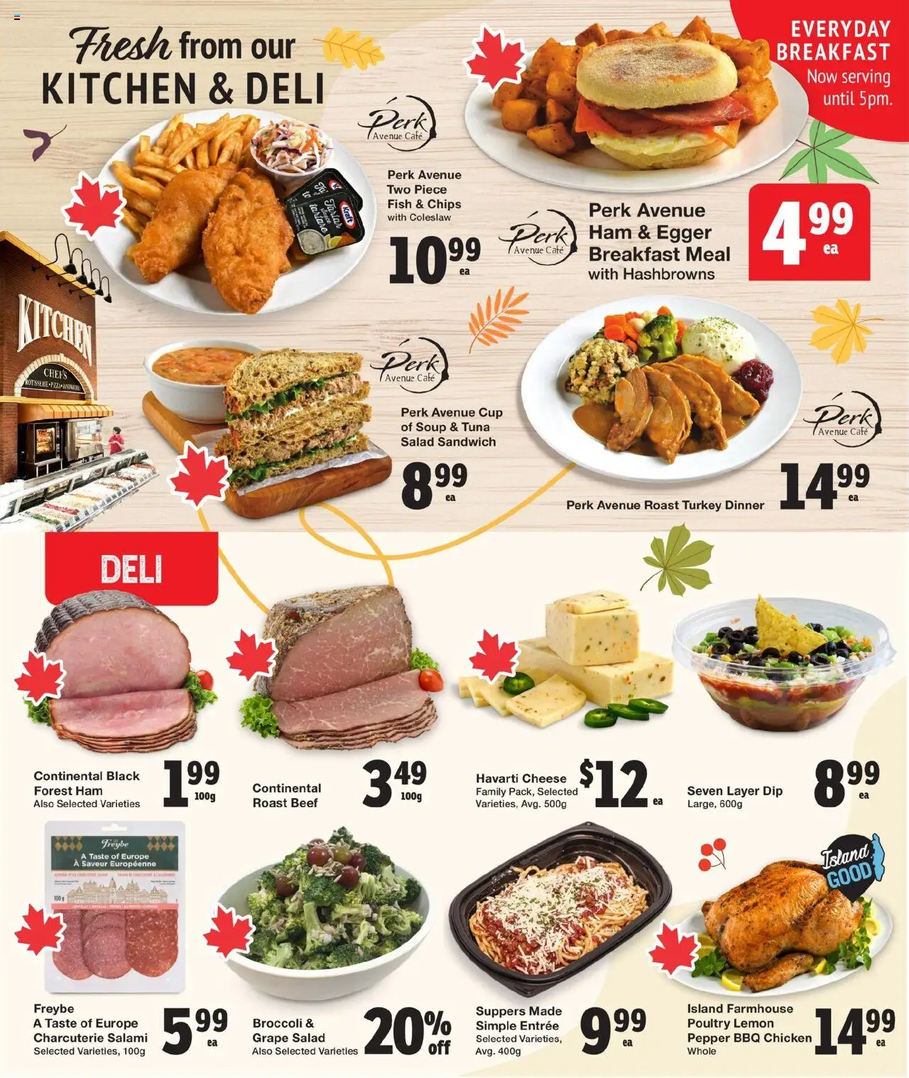Quality Foods flyer valid from 09.10.2025 | Page: 7 | Products: Fish, Chips, Salad, Ham