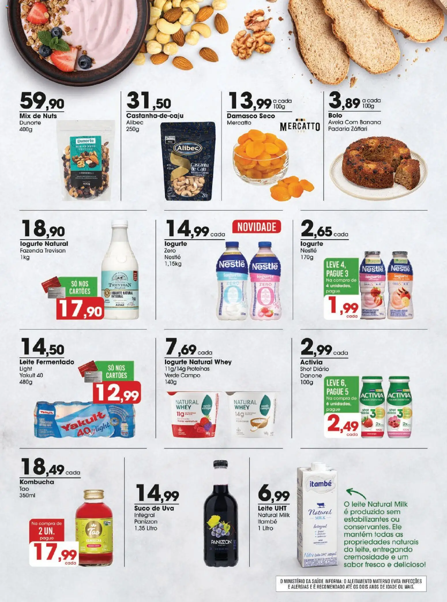 Zaffari Folheto - válido de 20.01.2026 | Página: 8 | Produtos: Caju, Damasco, Iogurte, Leite fermentado