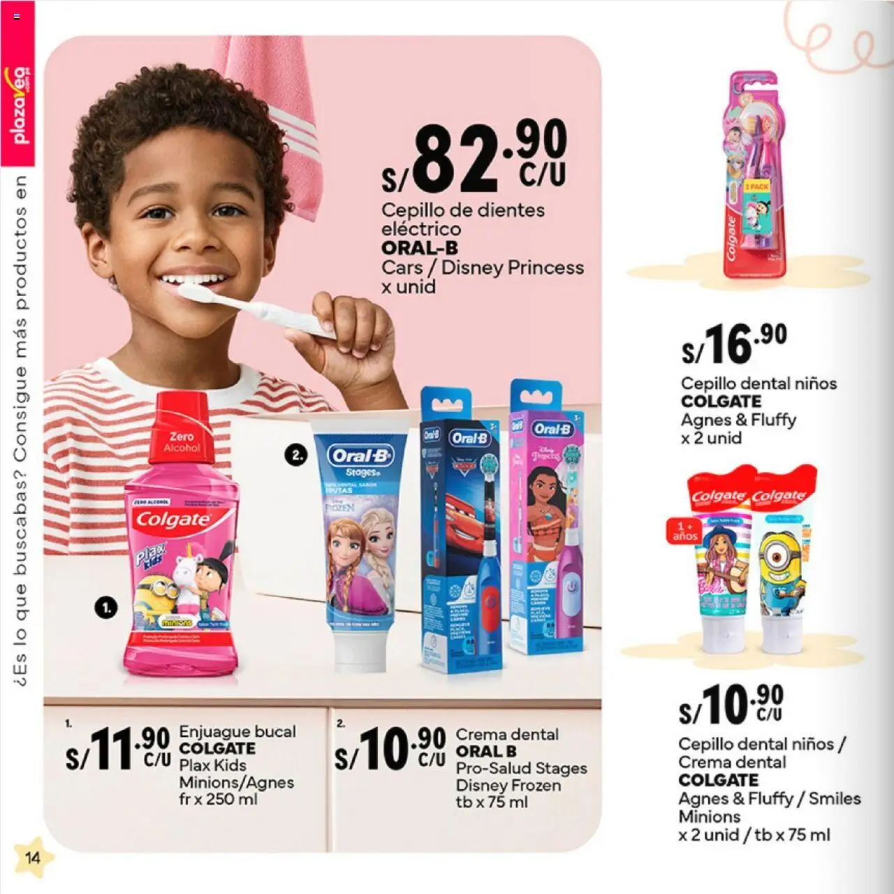 Catálogo Plaza Vea válido desde 20.10.2025 | Página: 14 | Productos: Cepillo de dientes, Enjuague bucal, Crema, Cepillo de dientes eléctrico