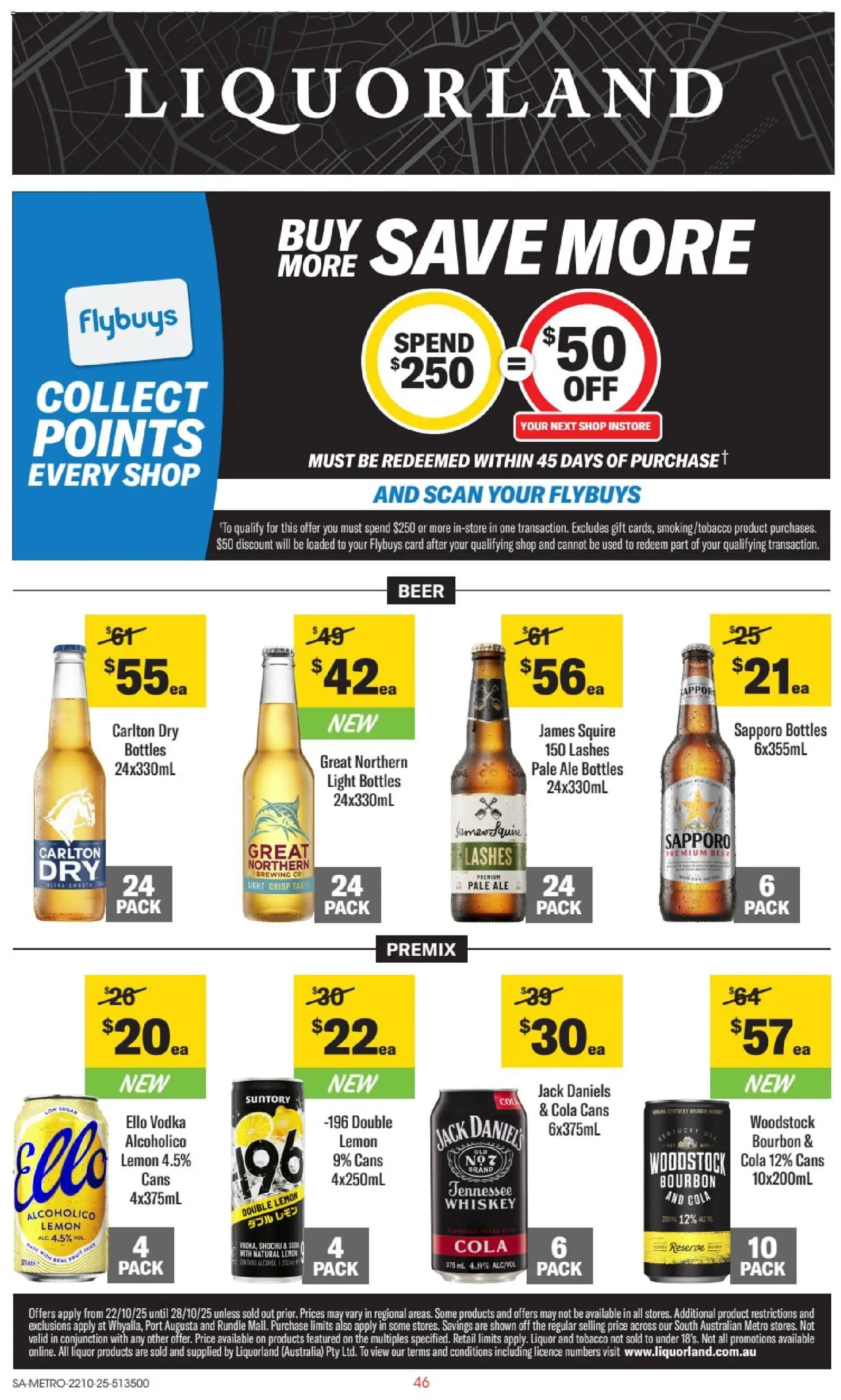 Liquorland catalogue - valid from 22.10.2025 | Page: 1 | Products: Light, Beer, Vodka, Whiskey