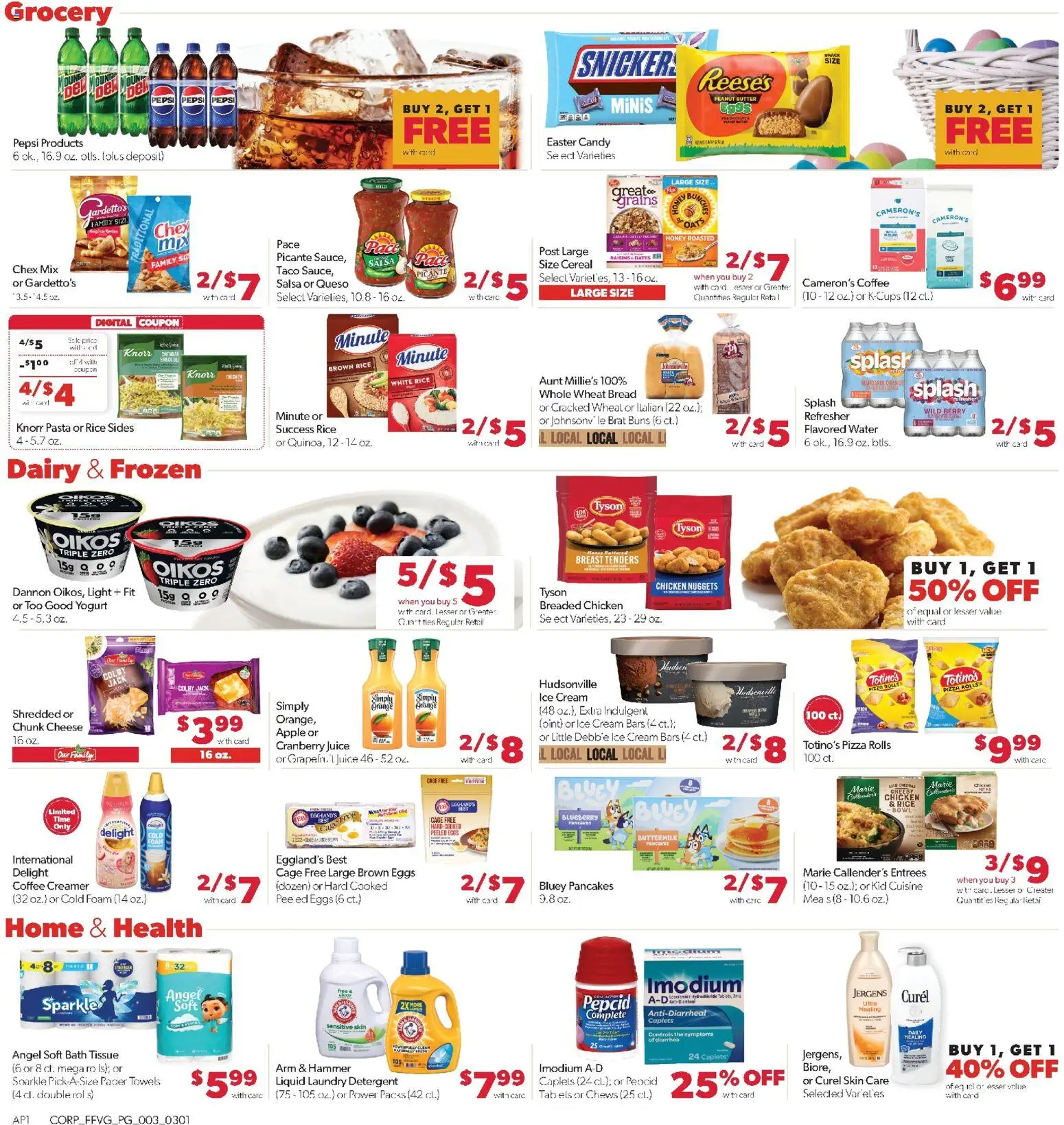 Family Fare Weekly Ad - valid from 01.03.2026 | Page: 3 | Products: Juice, Rice, Raisins, Water