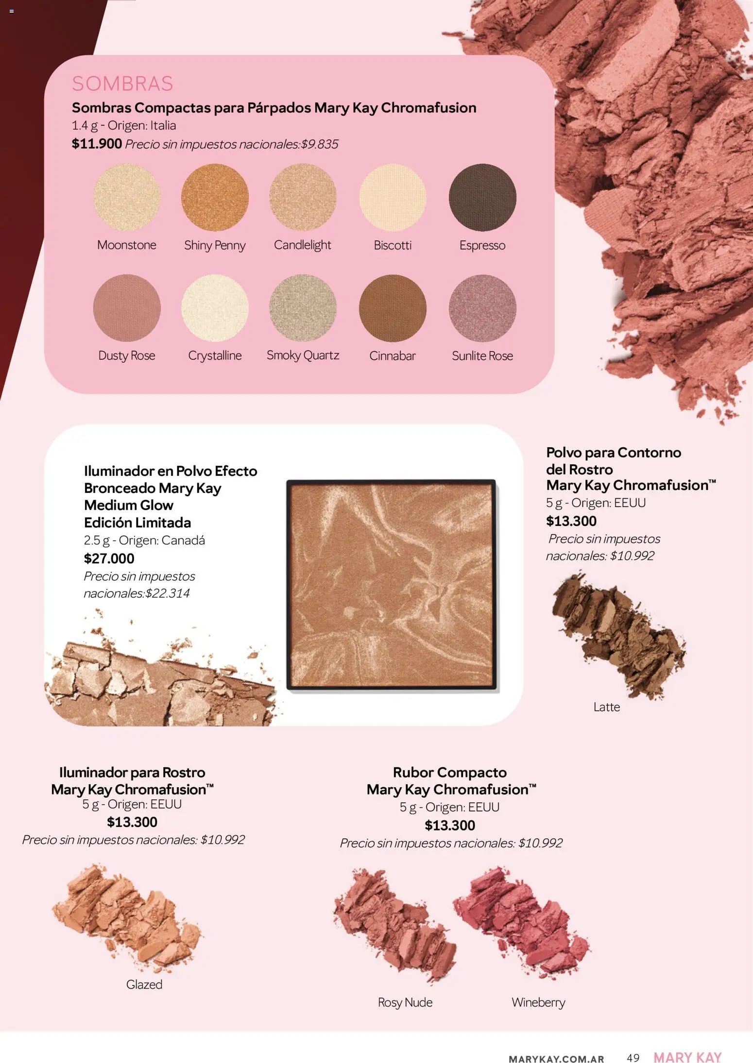 Mary Kay catálogo │ válido desde el 02.01.2026 | Página: 49 | Productos: Iluminador, Rubor, Polvo, Contorno