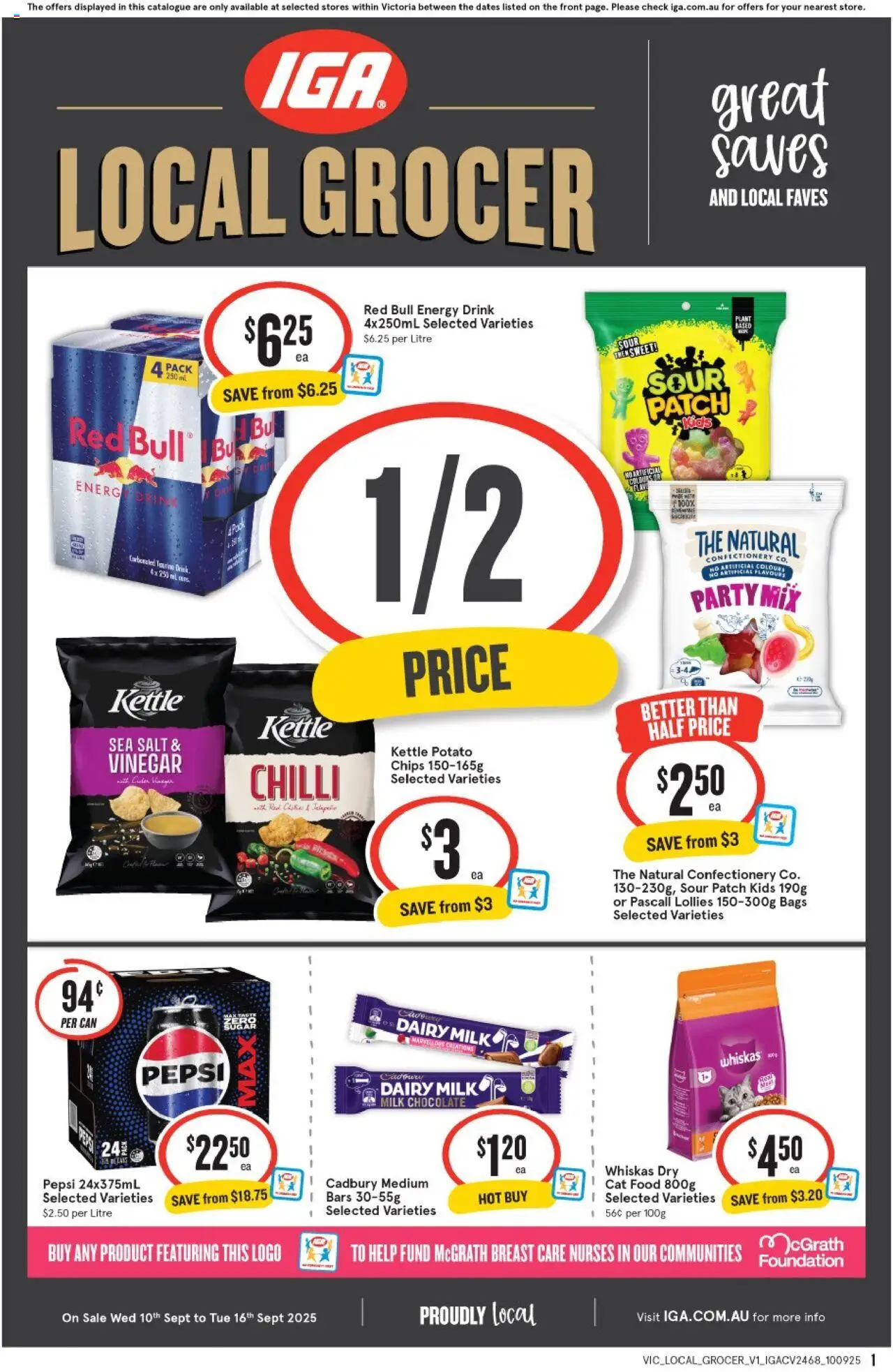 IGA catalogue - valid from 10.09.2025 | Page: 1 | Products: Milk, Dairy, Salt, Chilli