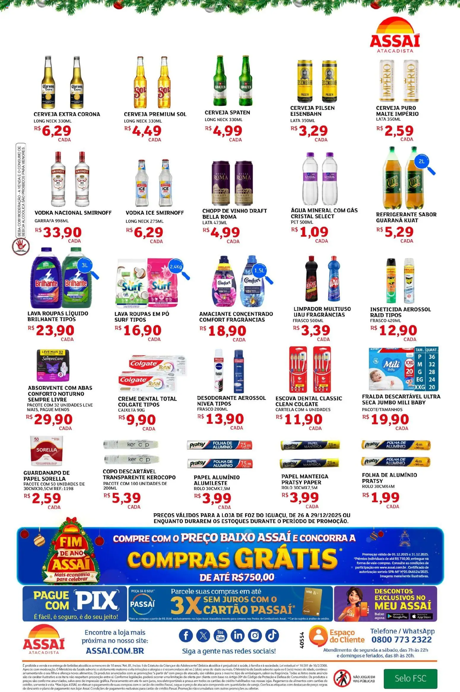 Assaí Atacadista Folheto - válido de 26.12.2025 | Página: 2 | Produtos: Roupas, Água mineral, Fraldas, Amaciante