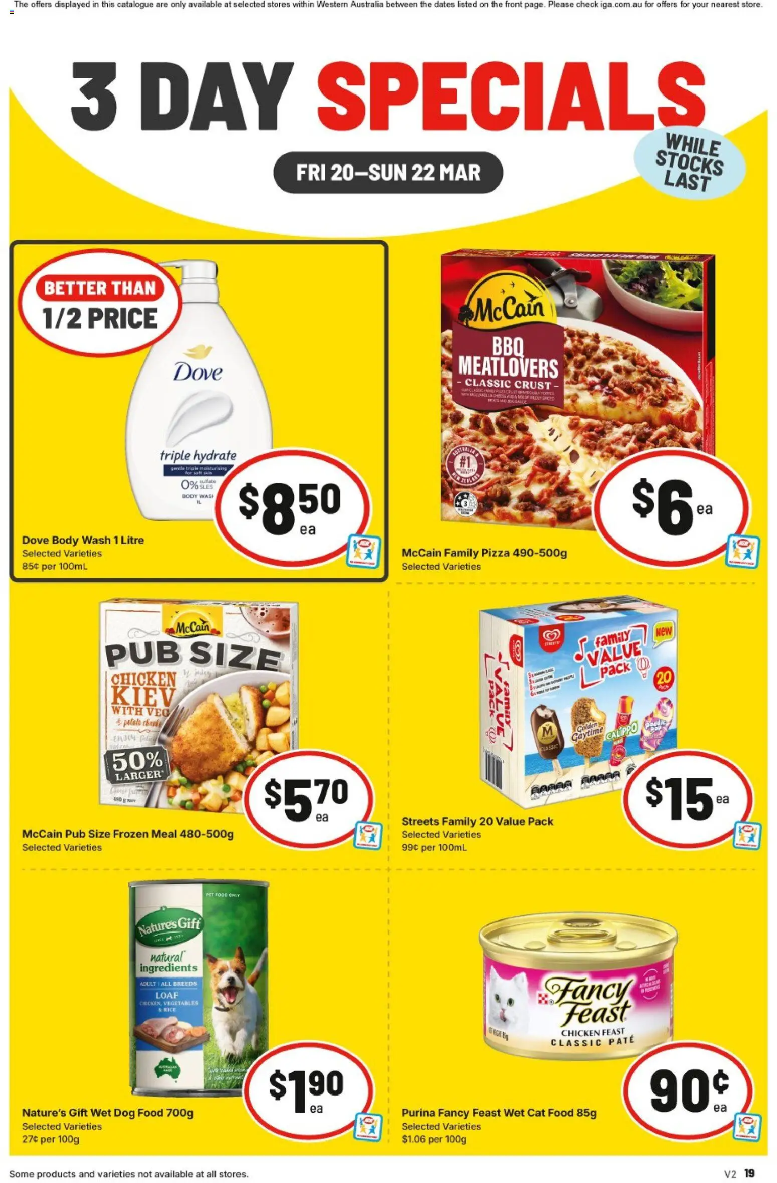 IGA catalogue - valid from 20.03.2026 | Page: 3 | Products: Chicken, Rice, Dog food, Vegetables