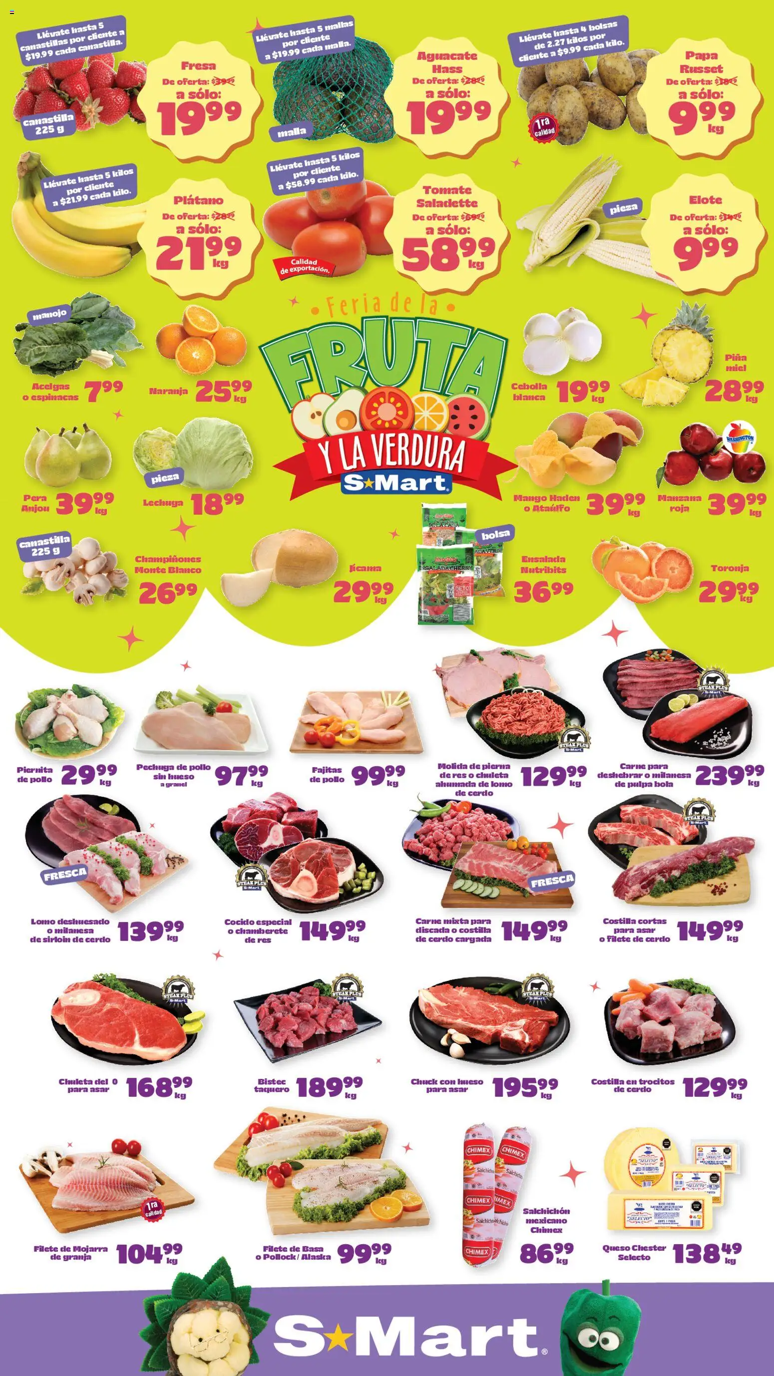Nuevas ofertas de S-Mart válidas en toda la República Mexicana desde el 07.04.2026. ¡Encuentra las mejores ofertas en S-Mart folleto Chihuahua! | Página: 1 | Productos: Mango, Cerdo, Mallas, Malla