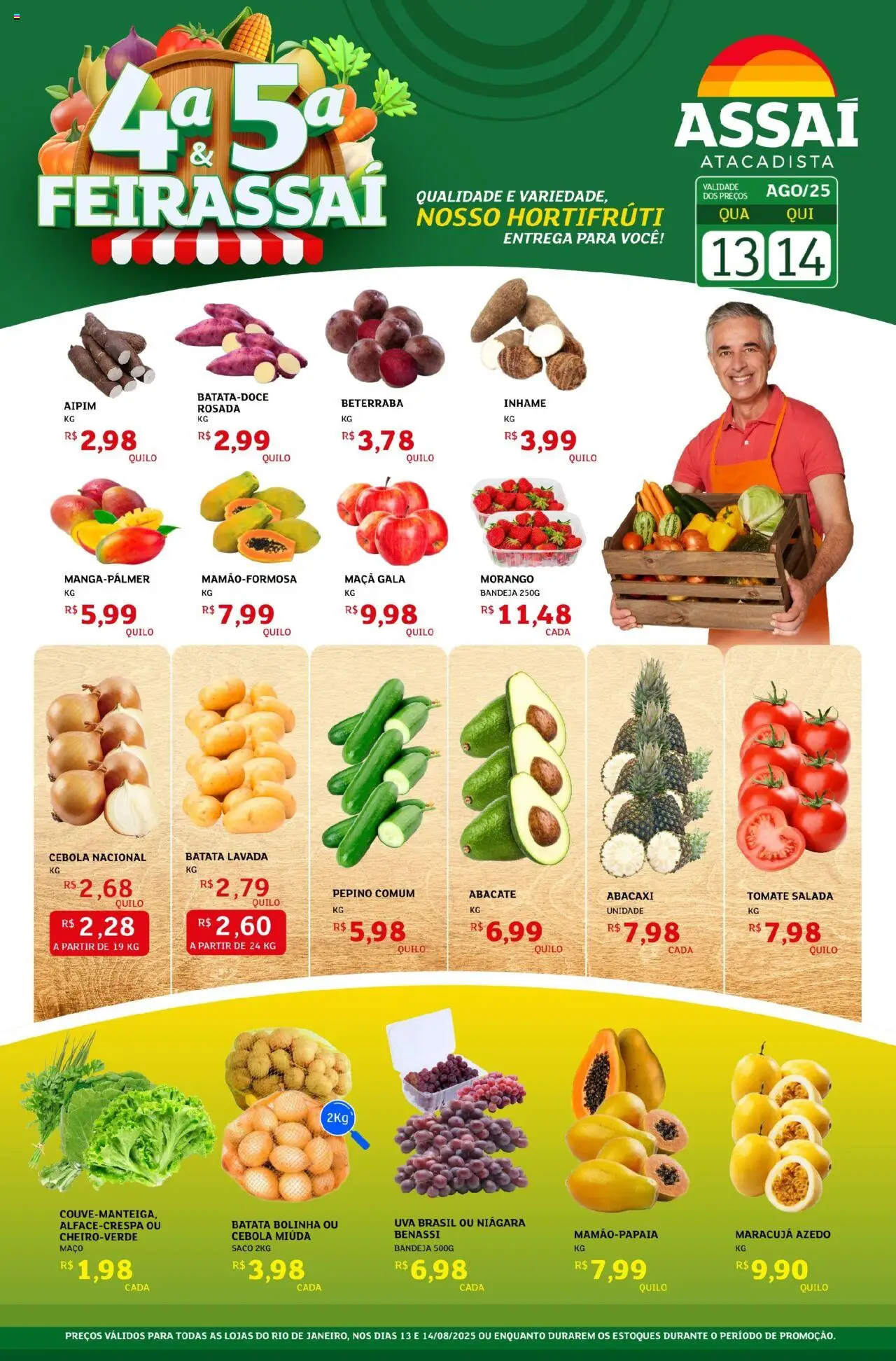 Assaí Atacadista Folheto - válido de 13.08.2025 | Página: 1 | Produtos: Beterraba, Cebola, Inhame, Salada