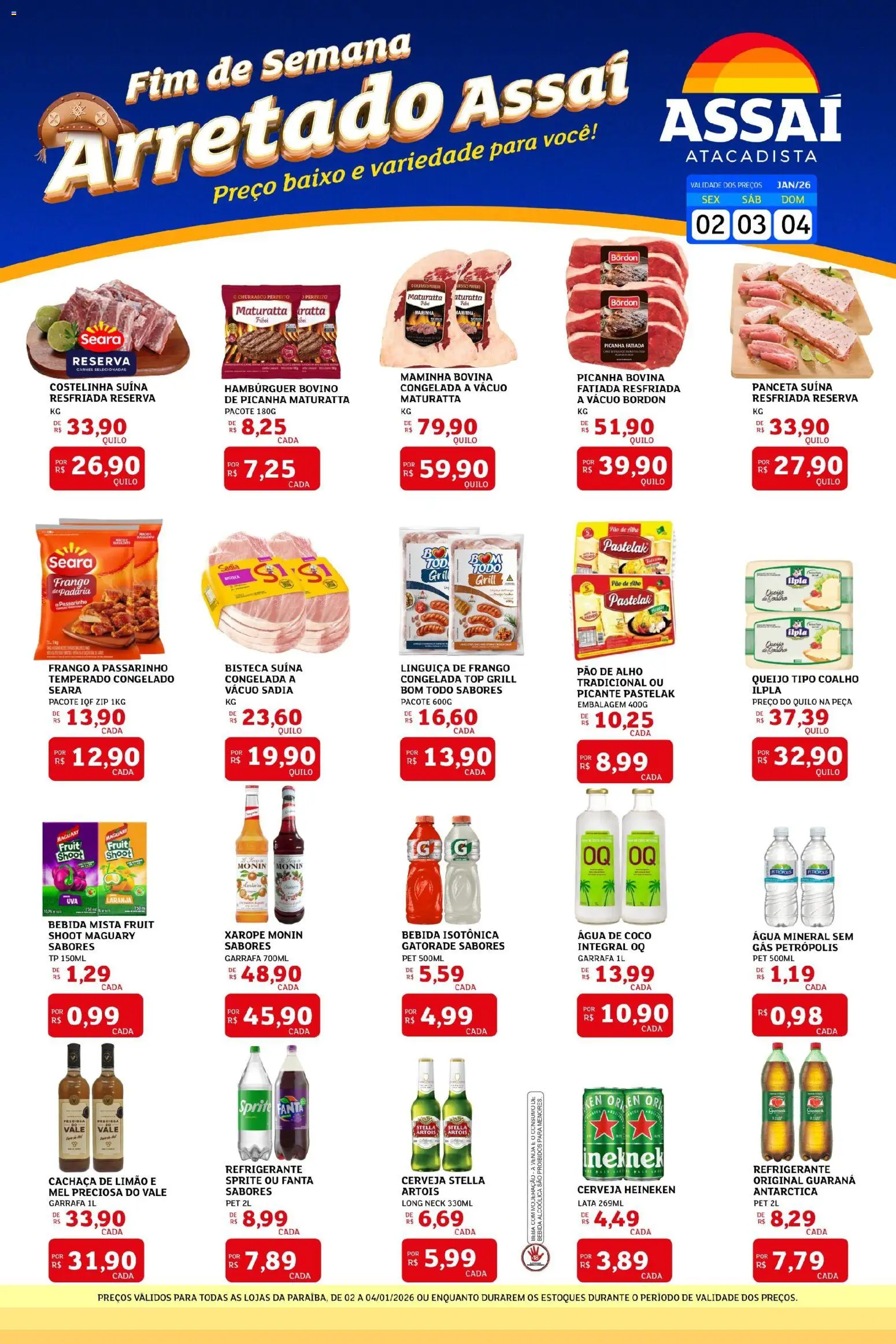 Assaí Atacadista Folheto - válido de 02.01.2026 | Página: 1 | Produtos: Maminha, Queijo, Refrigerante, Frango