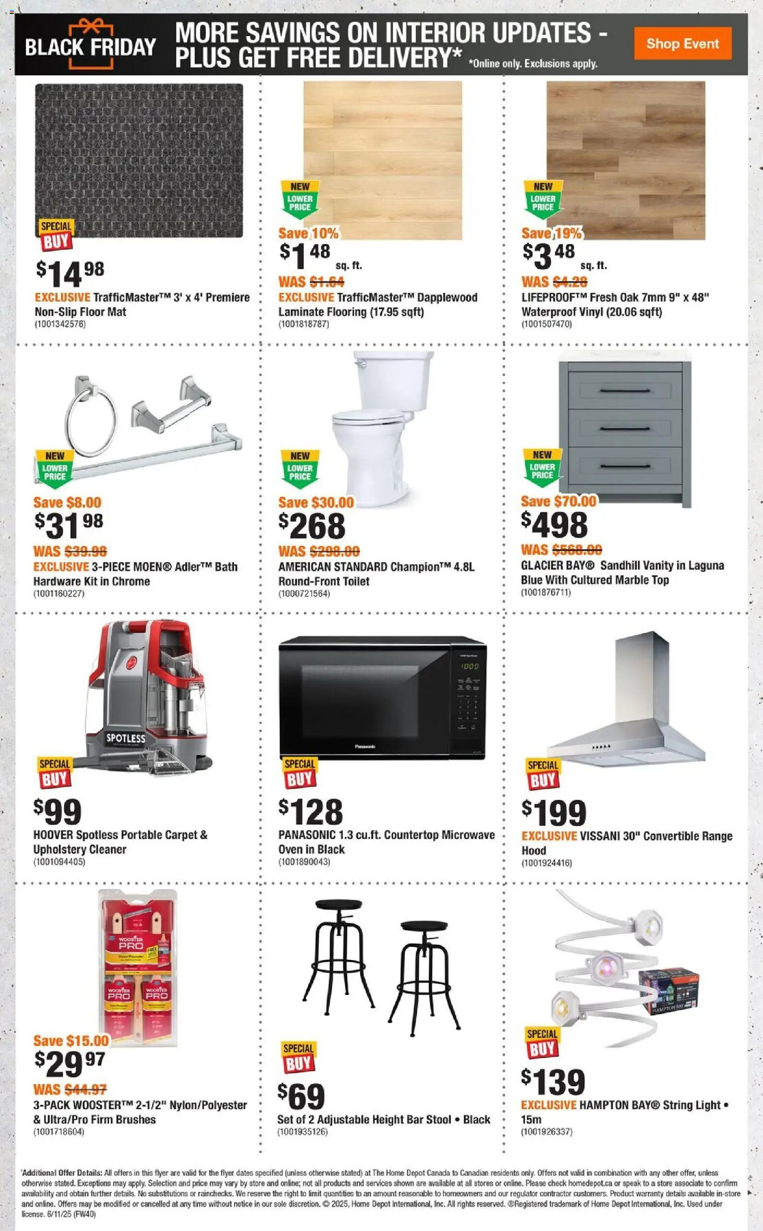 Home Depot flyer valid from 06.11.2025 | Page: 10 | Products: Oven, Bath, Carpet