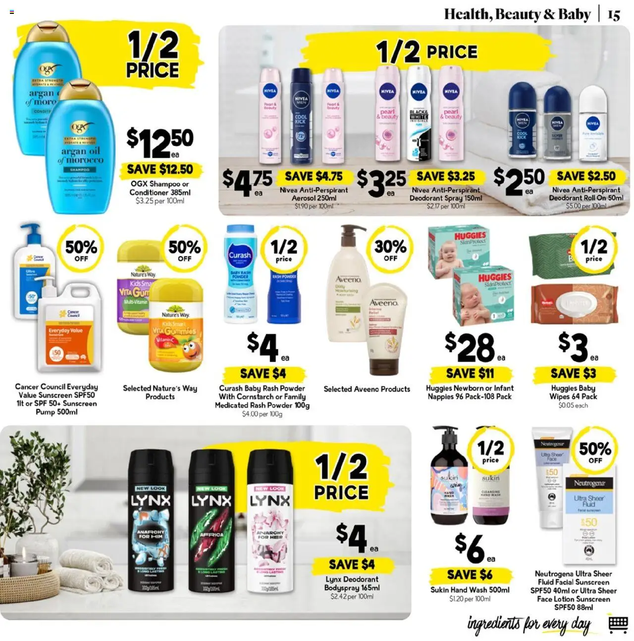 Drakes catalogue - valid from 17.09.2025 | Page: 15 | Products: Lotion, Nappies, Argan oil, Hand wash