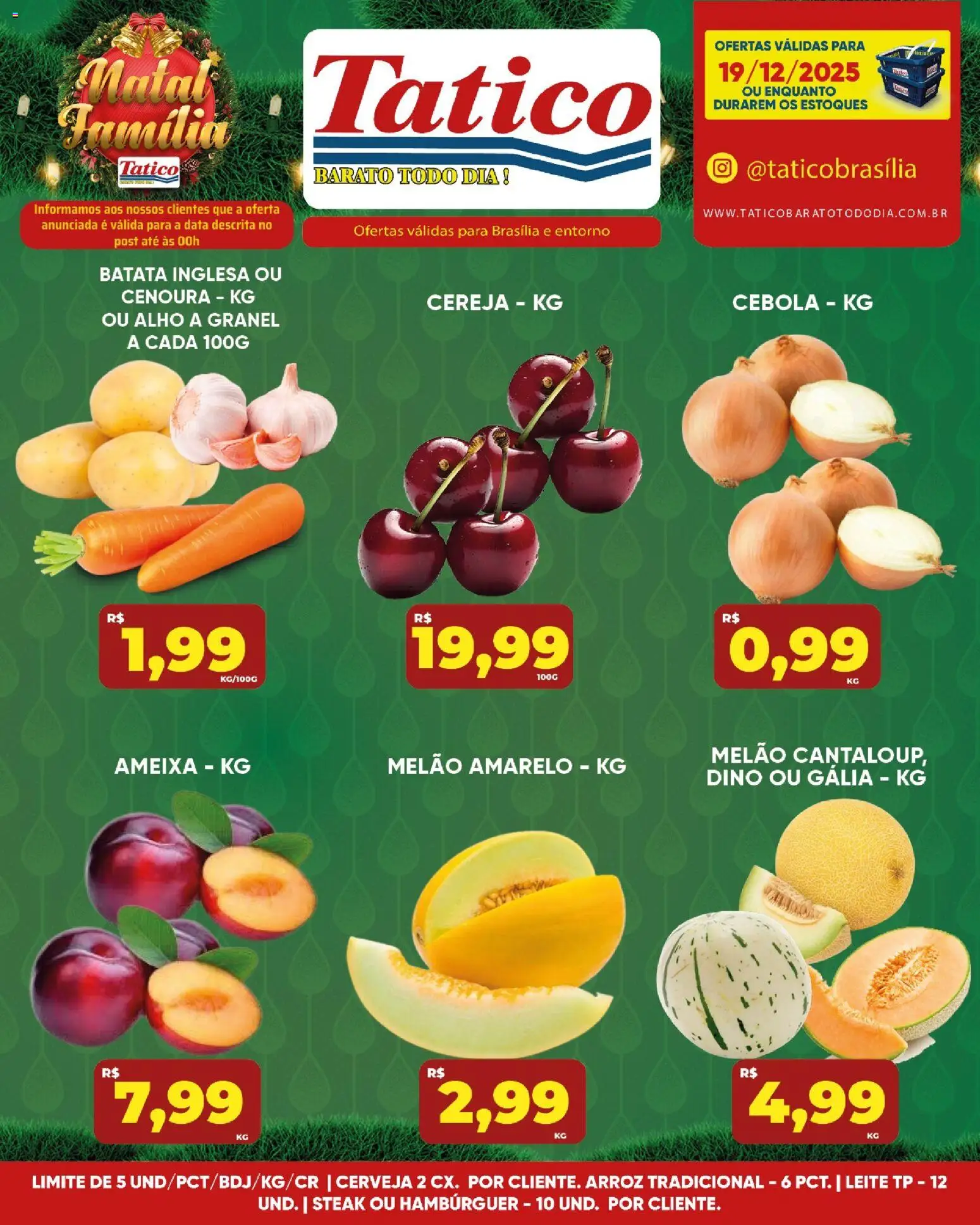 Tatico Folheto - válido de 20.12.2025 | Página: 33 | Produtos: Melão, Cereja, Alho, Hambúrguer