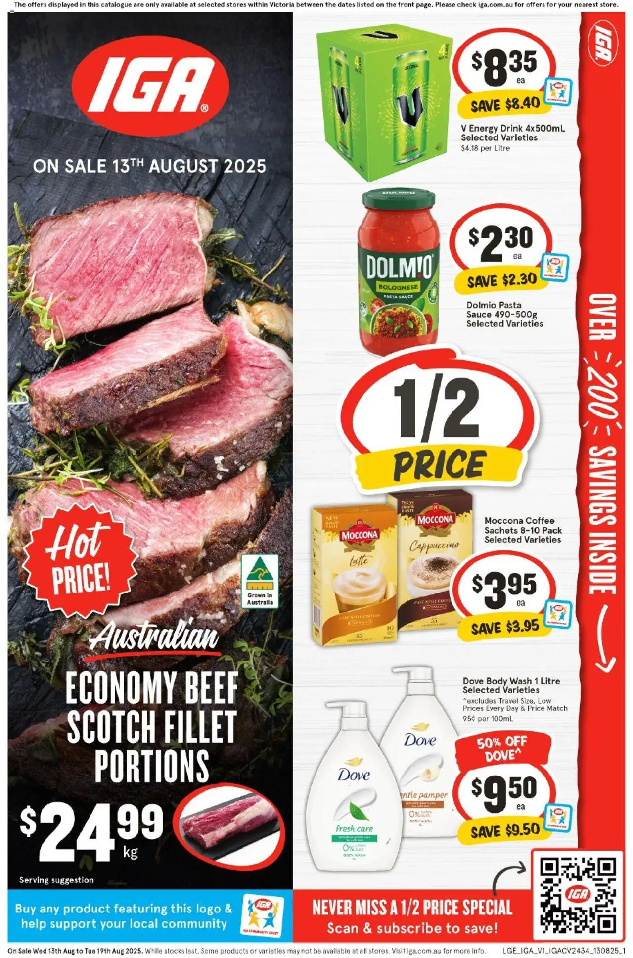IGA catalogue - valid from 13.08.2025 | Page: 1 | Products: Energy drink, Coffee, Sauce, Scotch