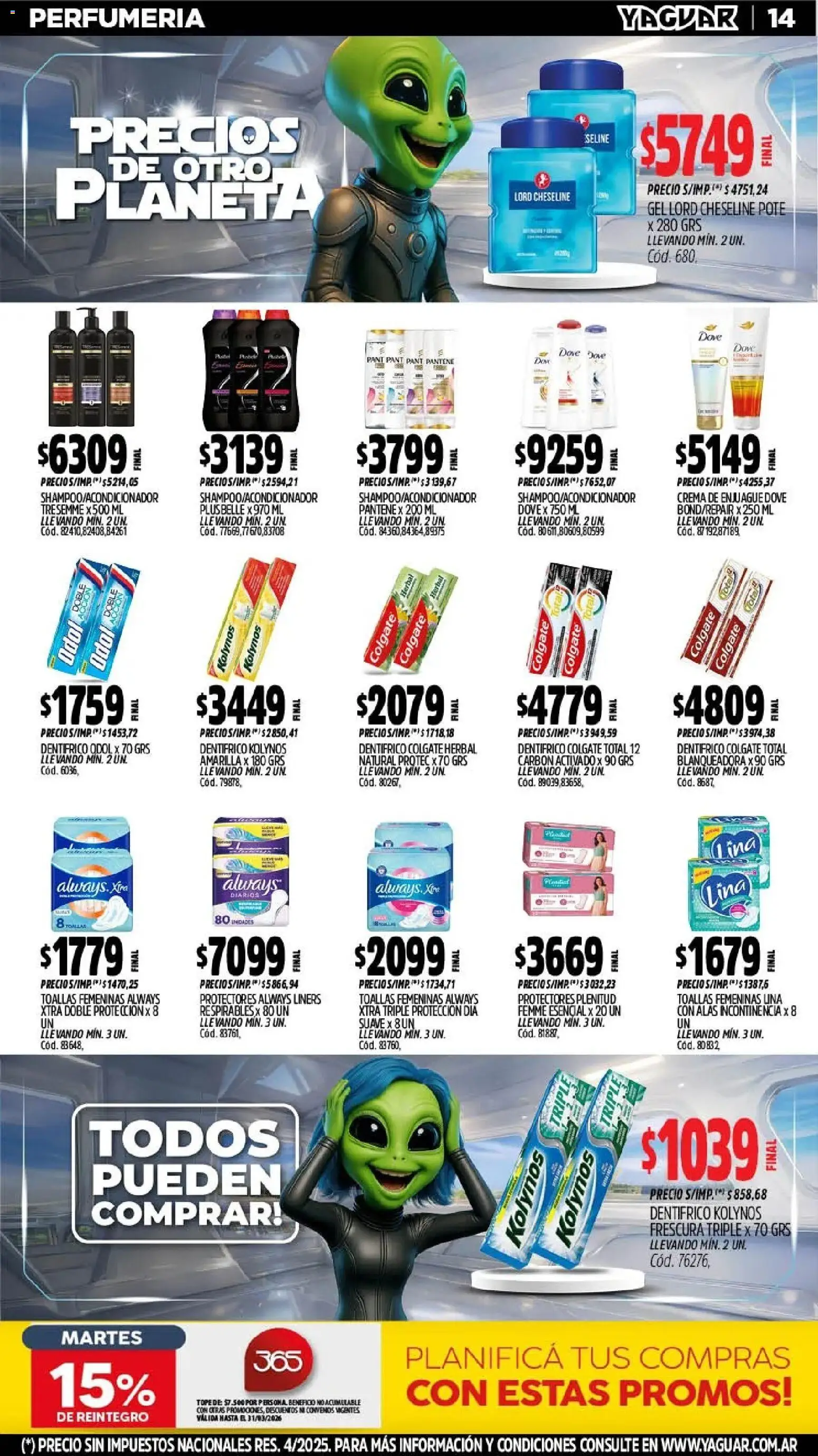 Yaguar - Oferta Semanal Jujuy │ válido desde el 09.03.2026 | Página: 14 | Productos: Toallas, Crema