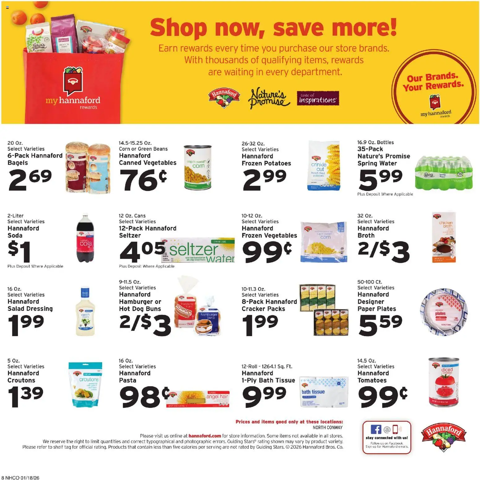 Hannaford Weekly Ad - valid from 18.01.2026 | Page: 9 | Products: Corn, Shelf, Bath, Potatoes