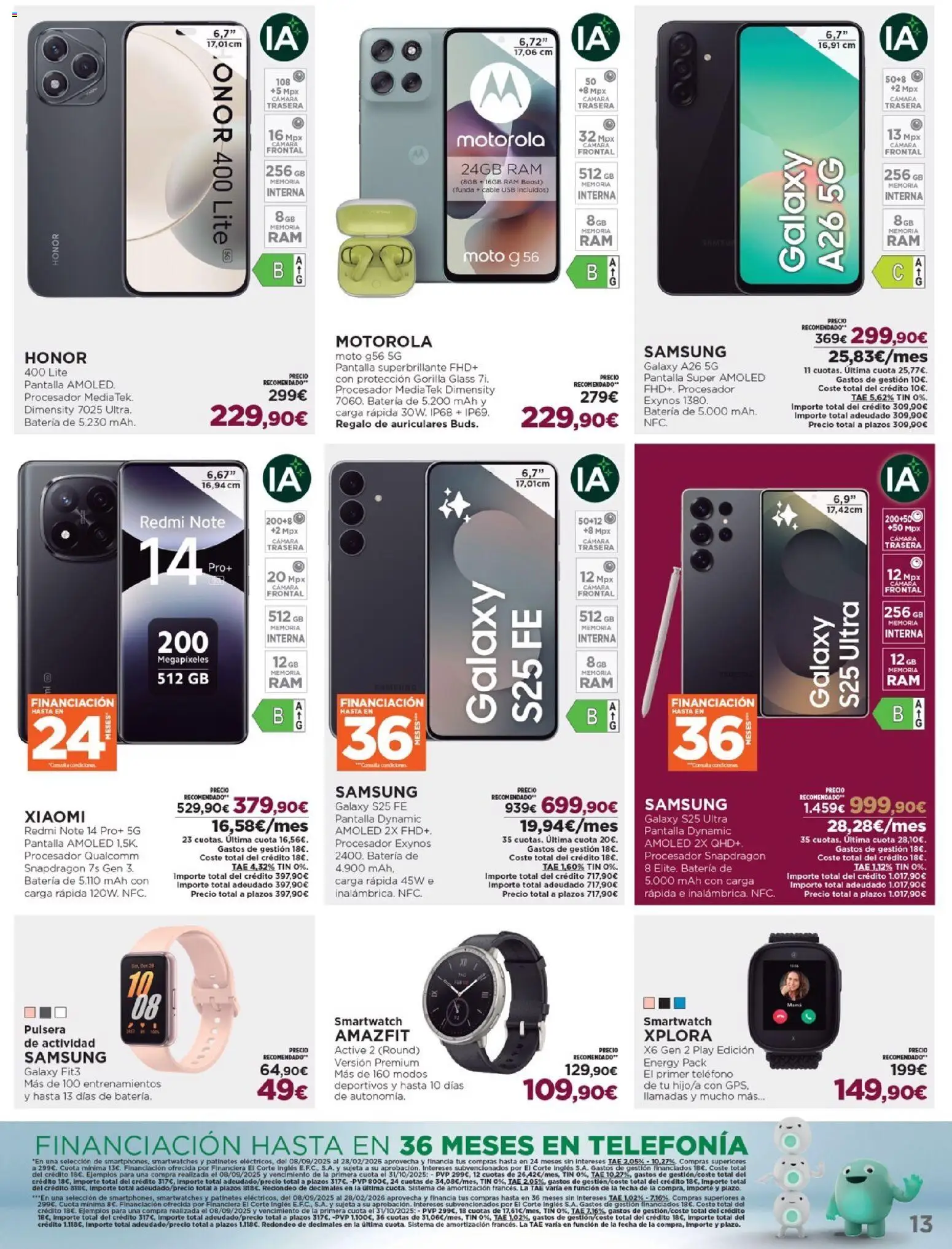 Nuevas ofertas de El Corte Inglés válidas en toda la República Mexicana desde el 16.12.2025. ¡Encuentra las mejores ofertas en El Corte Inglés catálogo Ofertas que ilusionan! | Página: 13 | Productos: Cable USB, Cámara, Cable, Teléfono