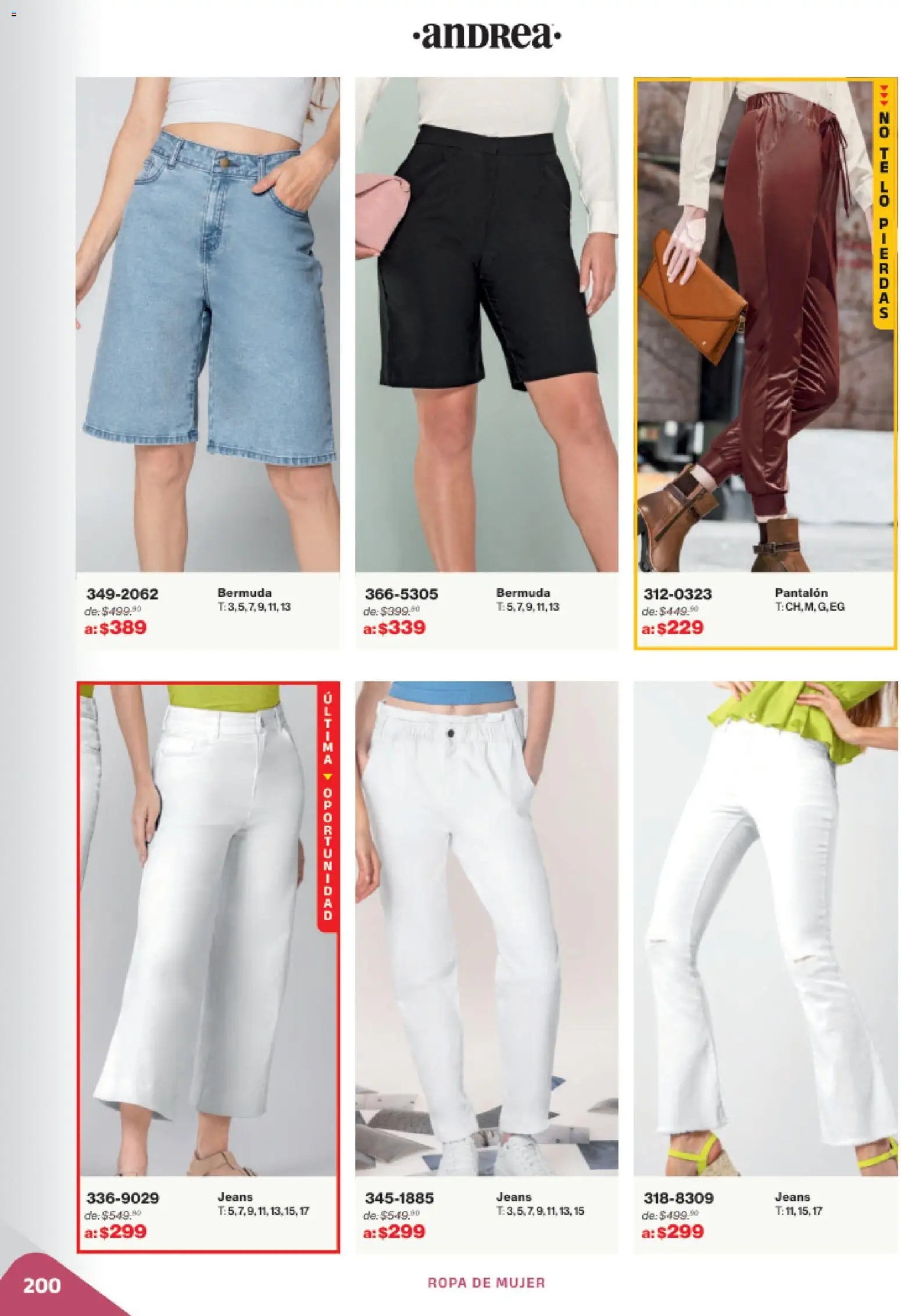 Nuevas ofertas de Andrea válidas en toda la República Mexicana desde el 02.11.2025. ¡Encuentra las mejores ofertas en Andrea catálogo Outlet! | Página: 200 | Productos: Ropa, Bermuda