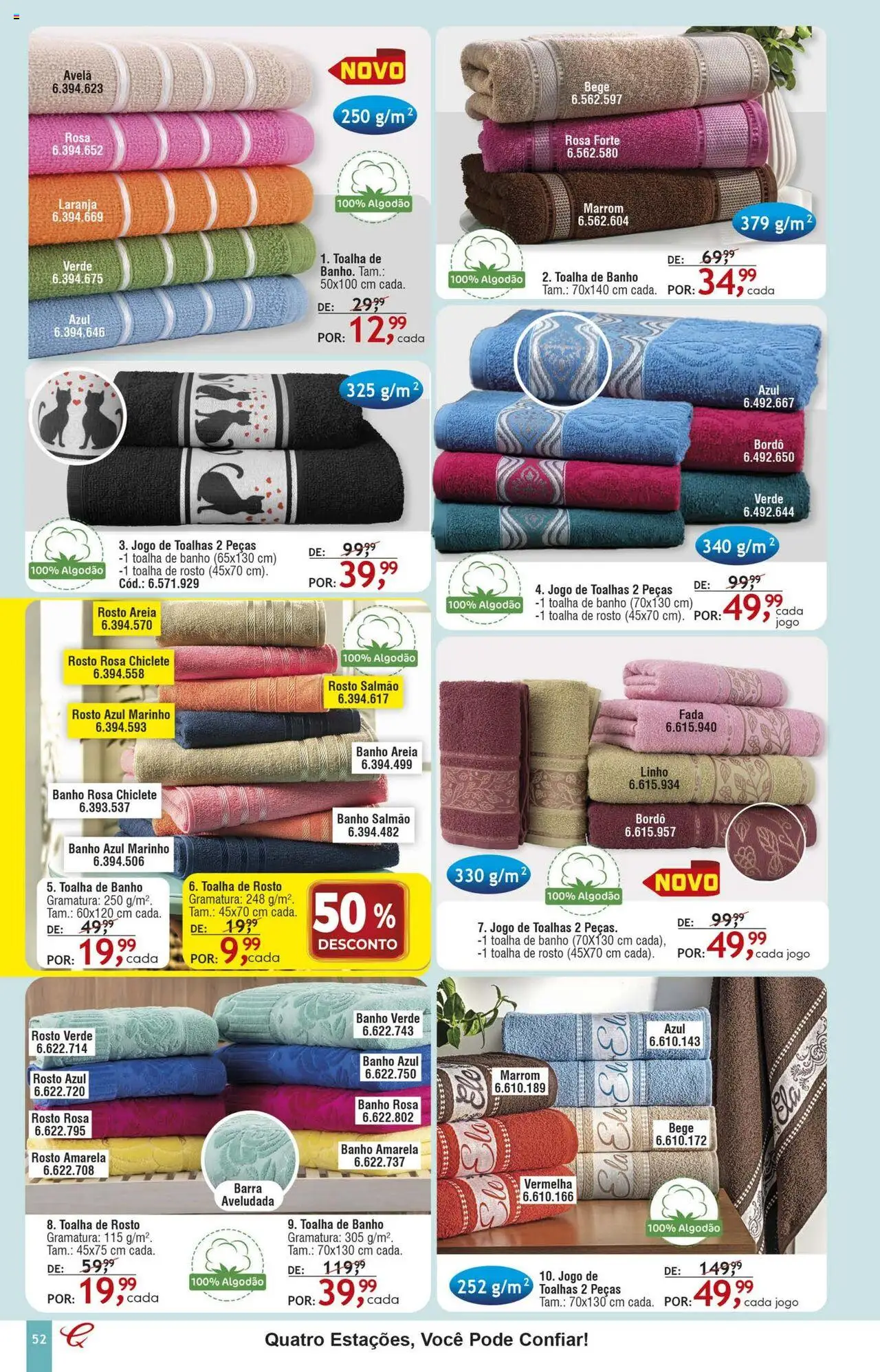 Quatro Estações Folheto - válido de 01.08.2025 | Página: 48 | Produtos: Salmão, Toalha de banho, Algodão, Chiclete