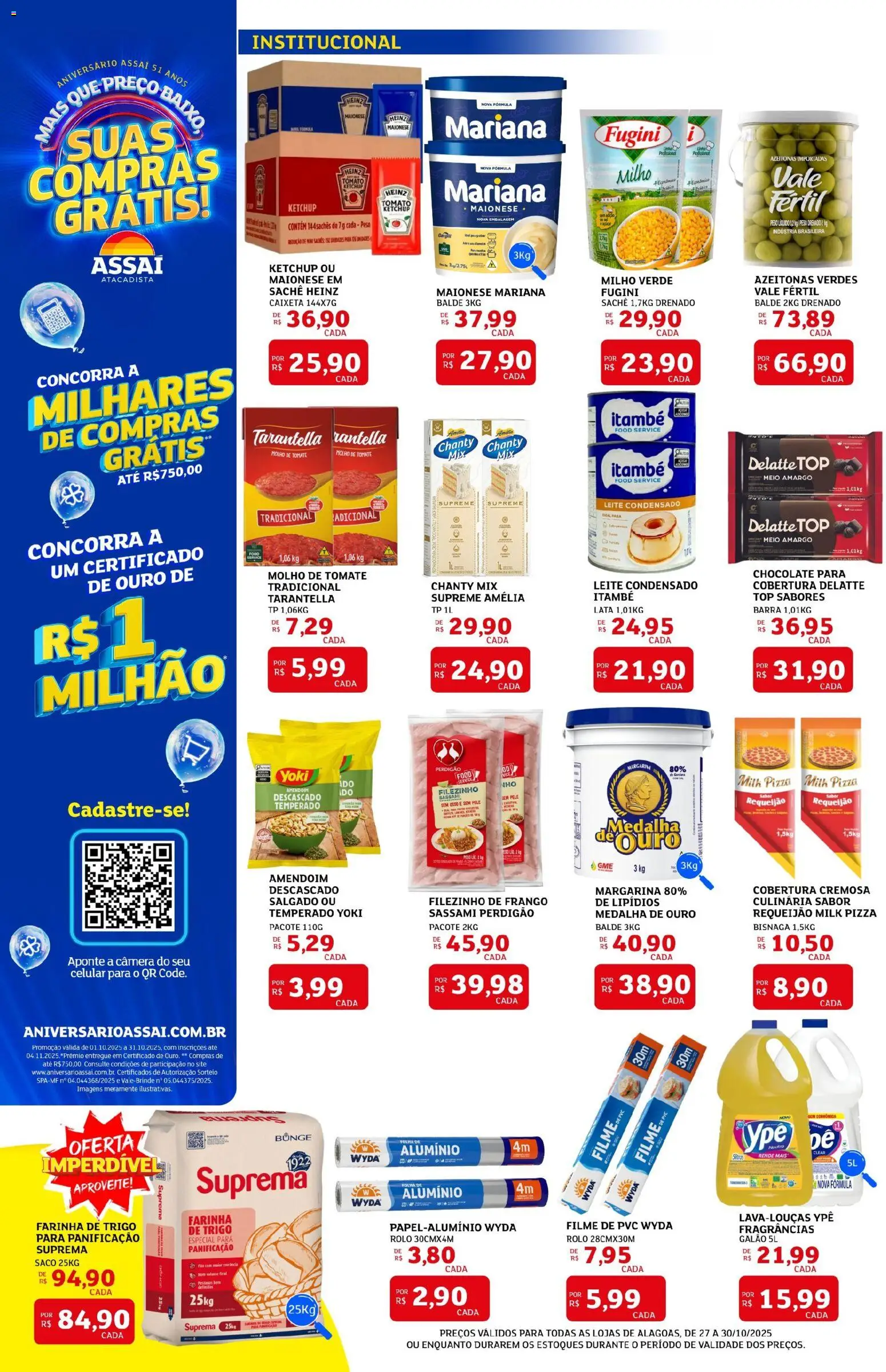 Assaí Atacadista Folheto - válido de 27.10.2025 | Página: 4 | Produtos: Rolo, Milho verde, Baixo, Frango