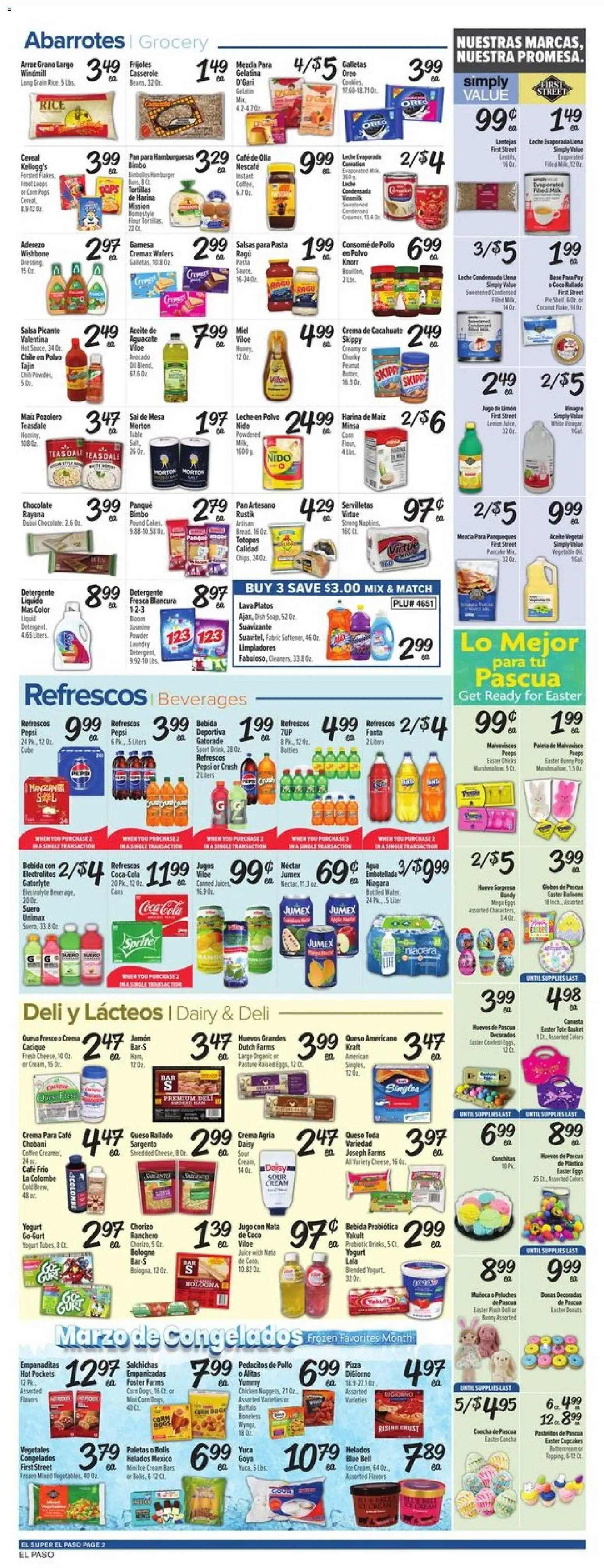 El Super Weekly Ad - TX - valid from 25.03.2026 | Page: 2 | Products: Pan, Powder, Eggs, Cream