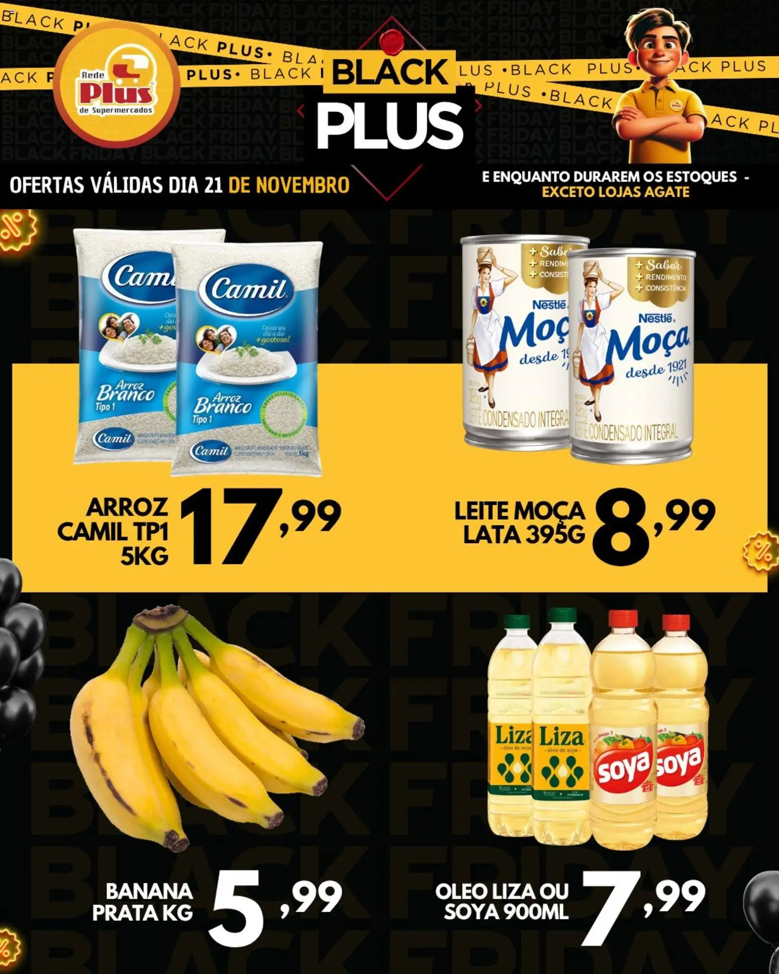 Rede Plus Supermercados Folheto - válido de 21.11.2025 | Página: 3 | Produtos: Leite, Óleo, Leite condensado, Soja
