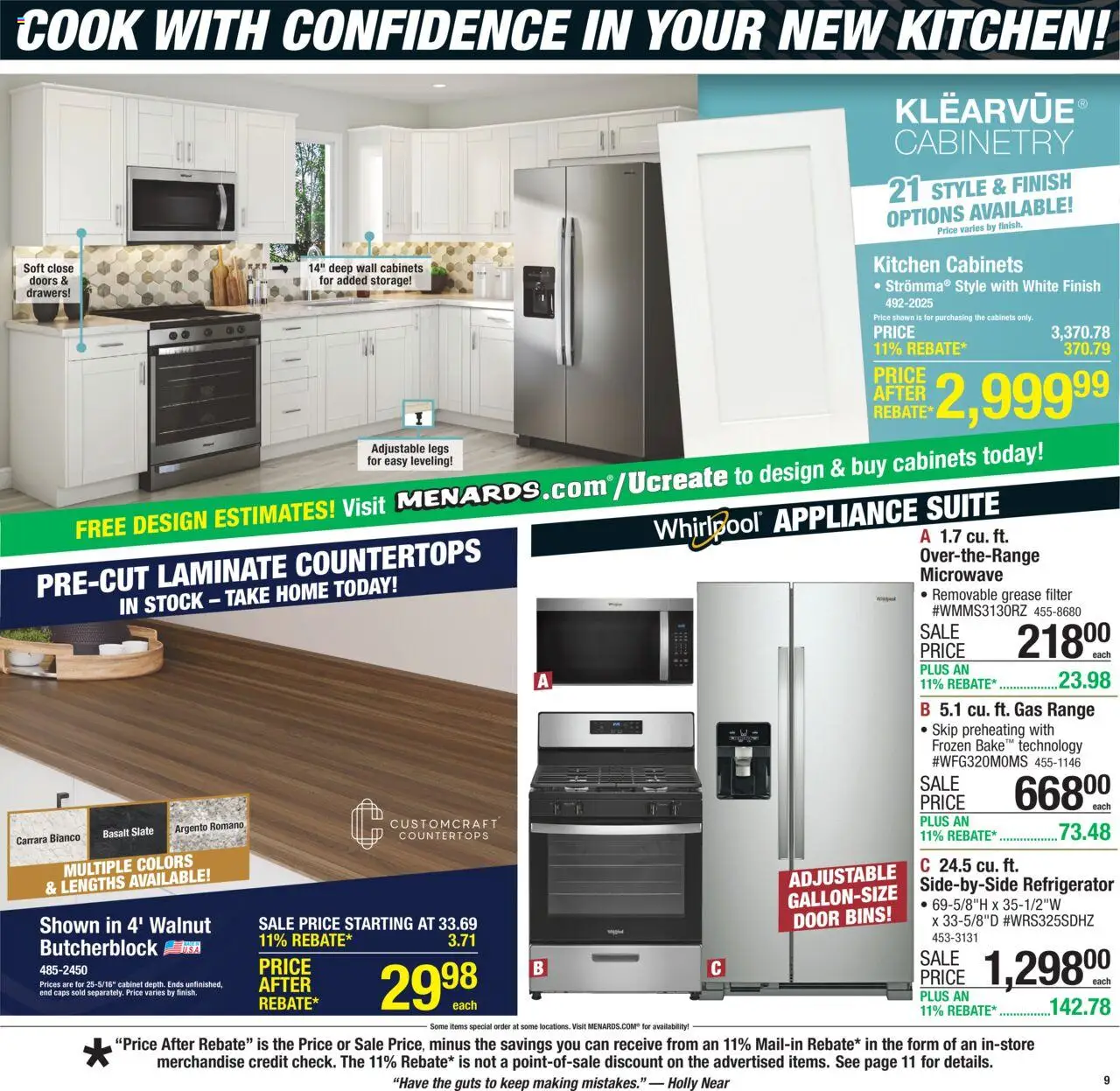 Menards Weekly Ad - valid from 03.07.2025 | Page: 12 | Products: Microwave, Refrigerator