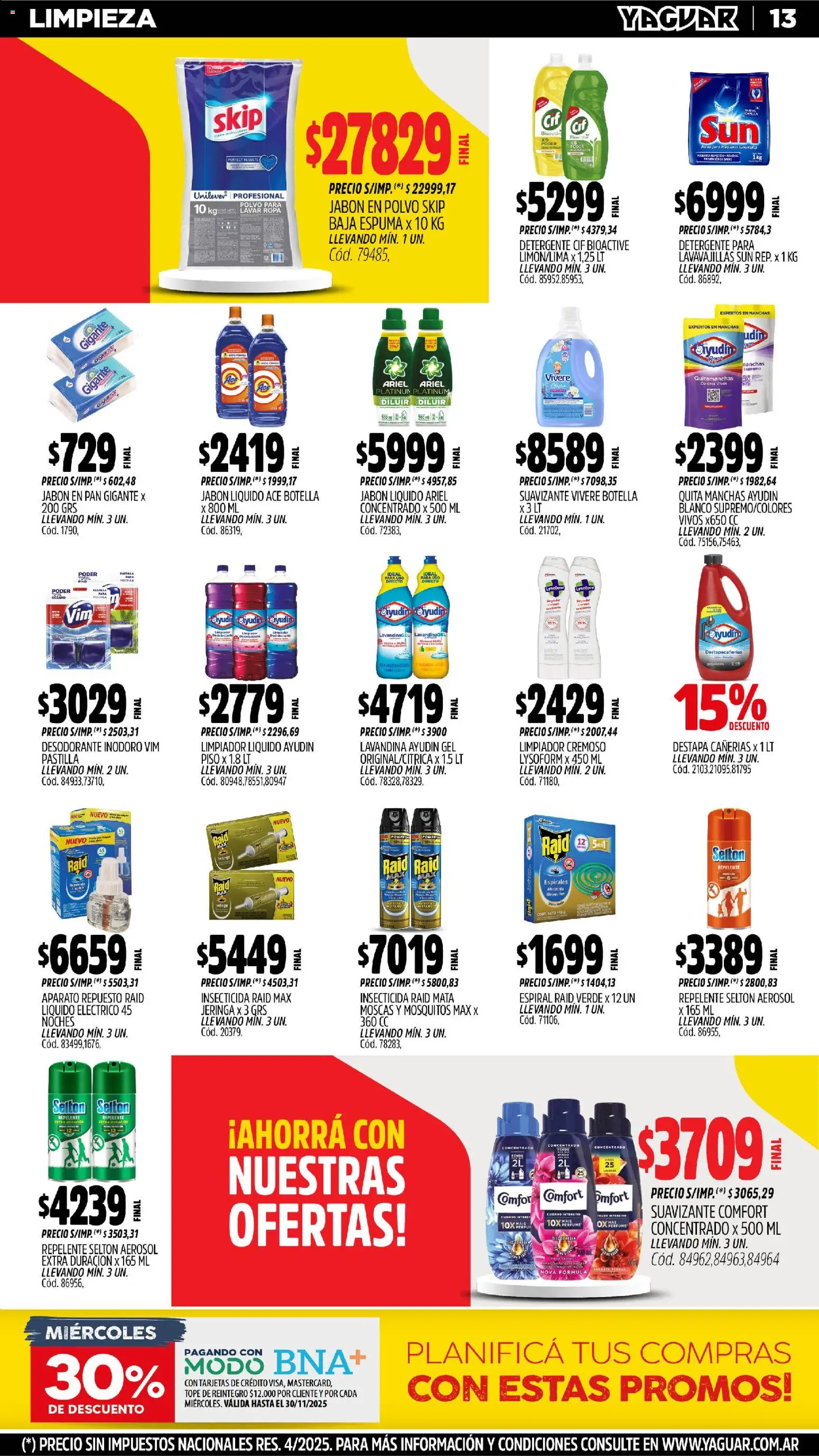Yaguar - Mar del Plata │ válido desde el 17.11.2025 | Página: 14 | Productos: Lavandina, Perfume, Jabón líquido, Jabón