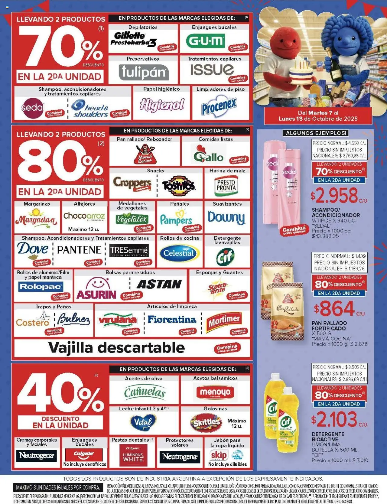 Carrefour -Ofertas Chubut │ válido desde el 07.10.2025 | Página: 3 | Productos: Teléfono, Jabón, Pan rallado, Pañales