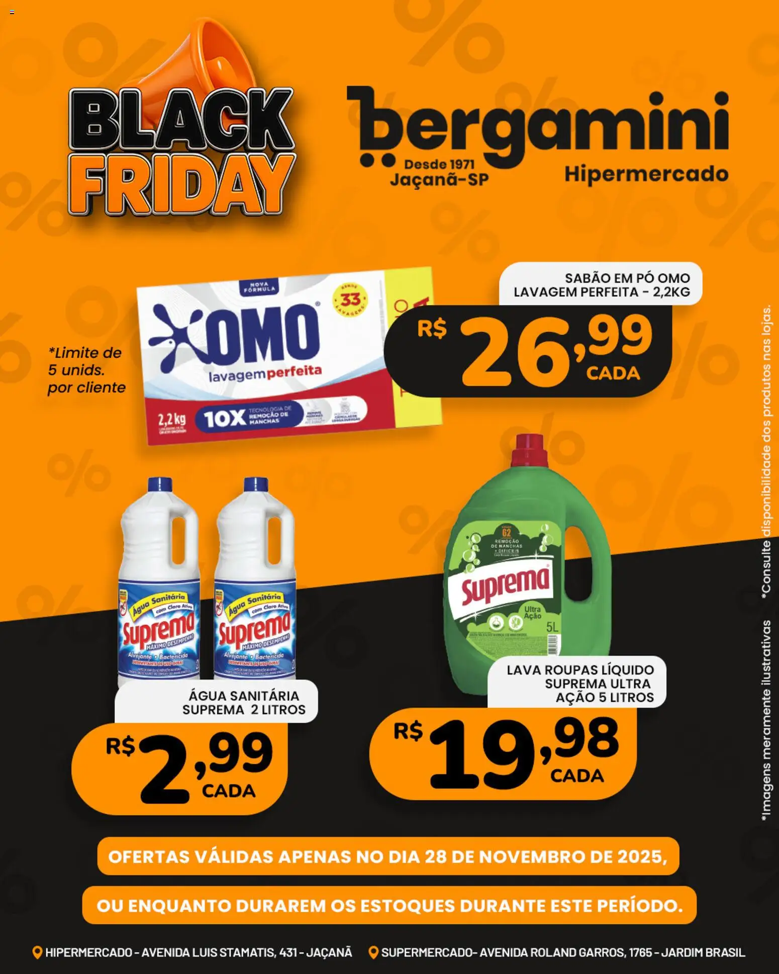 Supermercado Bergamini Folheto - válido de 28.11.2025 | Página: 14 | Produtos: Pó, Sabão, Sabão em pó, Água sanitária