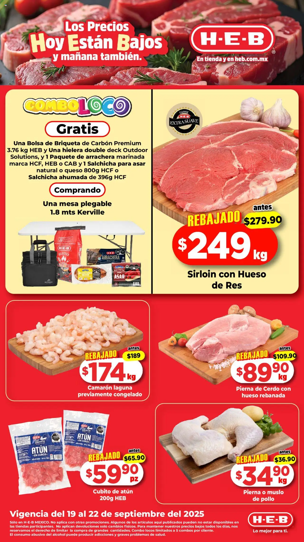 Nuevas ofertas de H-E-B válidas en toda la República Mexicana desde el 19.09.2025. ¡Encuentra las mejores ofertas en H-E-B - Folleto! | Página: 1 | Productos: Queso, Cerdo, Hielera, Mesa