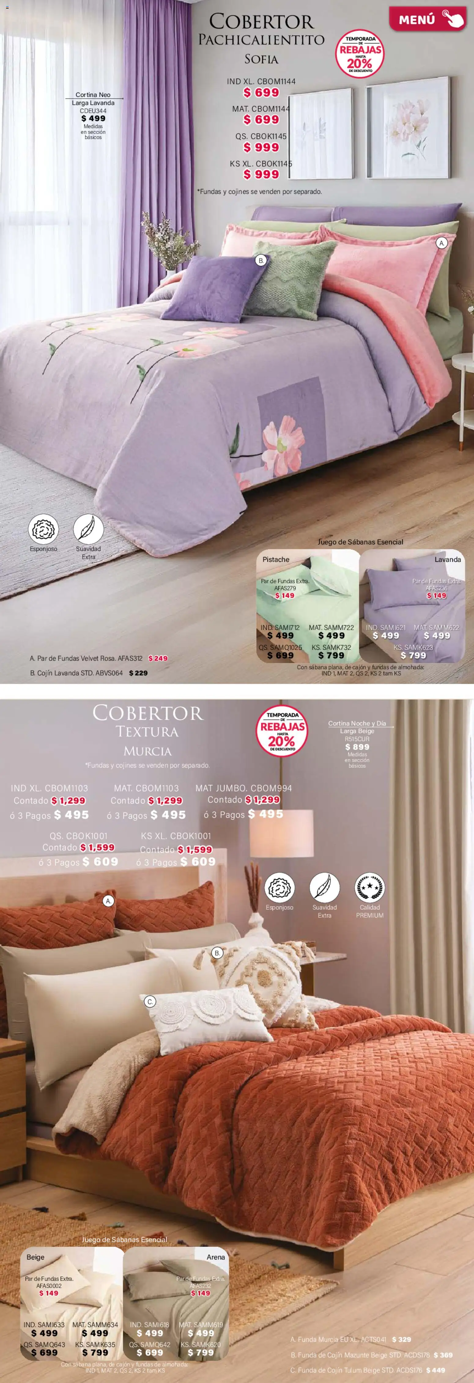 Nuevas ofertas de Colchas Concord válidas en toda la República Mexicana desde el 01.02.2026. ¡Encuentra las mejores ofertas en Colchas Concord catálogo! | Página: 176 | Productos: Cobertor, Funda, Almohada, Sabanas