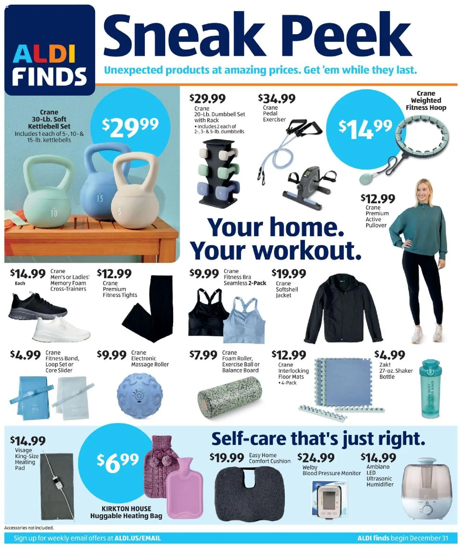 Aldi In Store Ad - valid from 31.12.2025 | Page: 1 | Products: Bra, Cushion, Monitor, Bag