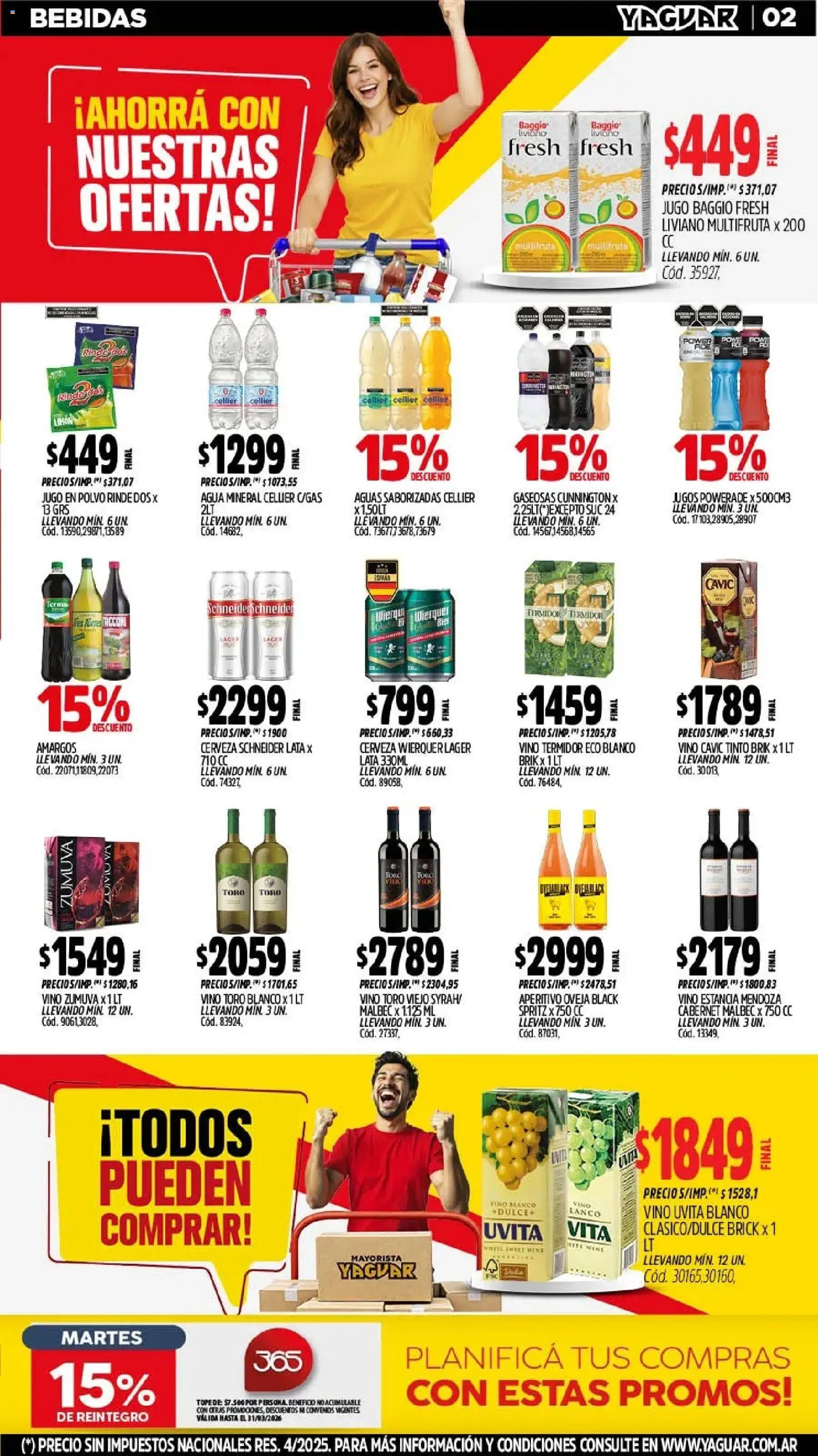 Yaguar - Oferta Semanal Trelew │ válido desde el 02.03.2026 | Página: 2 | Productos: Polvo, Jugo, Vino, Cerveza
