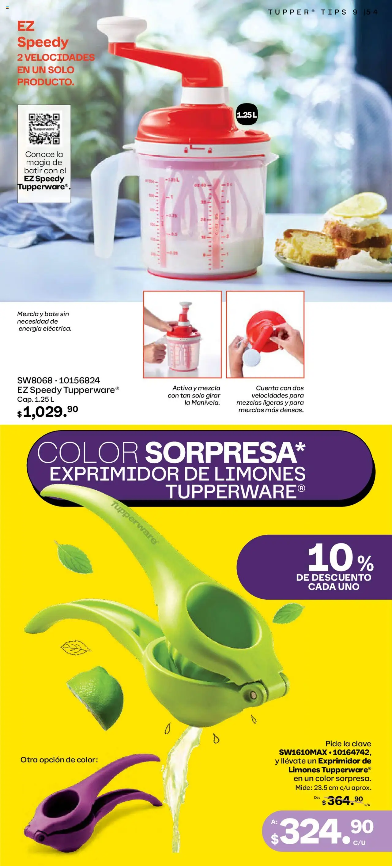 Nuevas ofertas de Tupperware válidas en toda la República Mexicana desde el 11.08.2025. ¡Encuentra las mejores ofertas en Tupperware catálogo! | Página: 54 | Productos: Tupper, Exprimidor