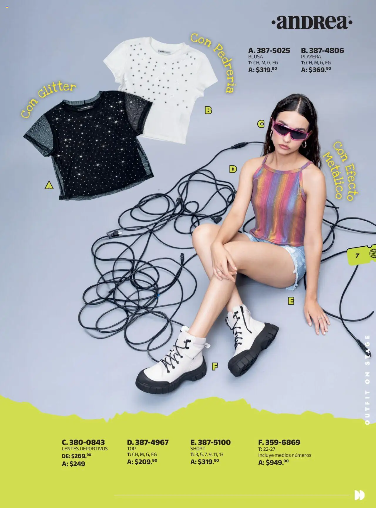 Nuevas ofertas de Andrea válidas en toda la República Mexicana desde el 28.09.2025. ¡Encuentra las mejores ofertas en Andrea - Catálogo Looks Festivales! | Página: 7 | Productos: Blusa, Lentes, Playera, Short