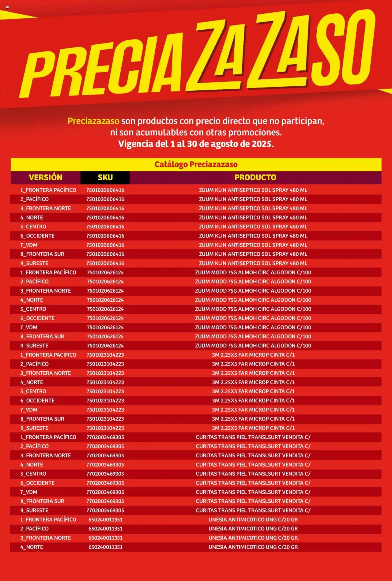 Nuevas ofertas de Soriana válidas en toda la República Mexicana desde el 01.08.2025. ¡Encuentra las mejores ofertas en Soriana - Catálogo Preciazazaso Mercado Nacional! | Página: 195 | Productos: Algodón, Cinta