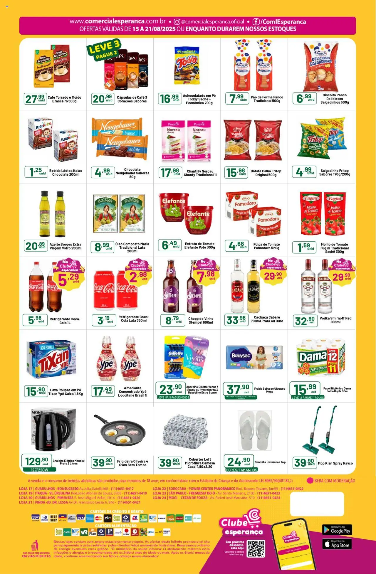 Comercial Esperança Folheto - válido de 15.08.2025 | Página: 2 | Produtos: Cebola, Cobertor, Vodka, Bebida
