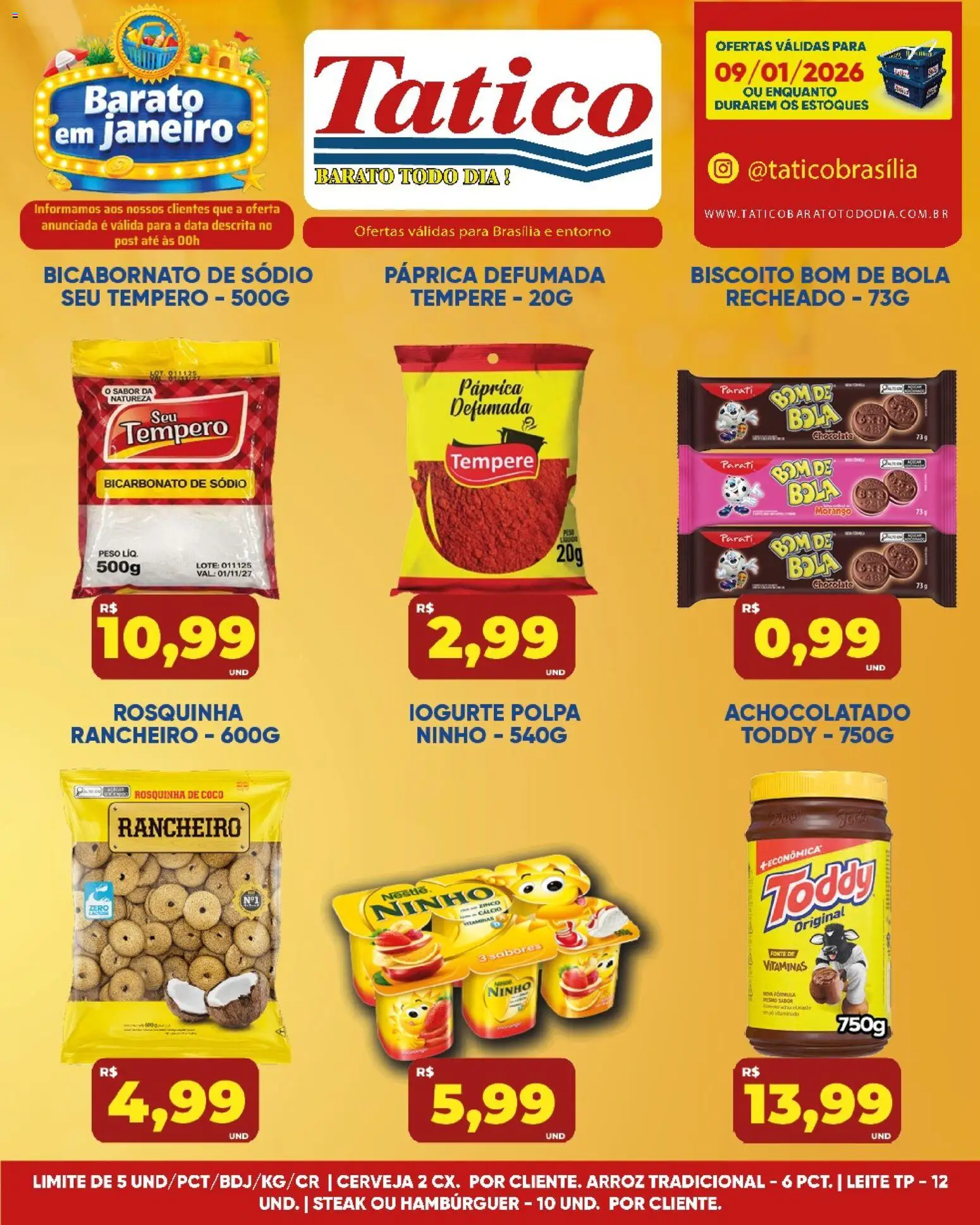 Tatico Folheto - válido de 09.01.2026 | Página: 4 | Produtos: Achocolatado, Chocolate, Arroz, Rosquinha