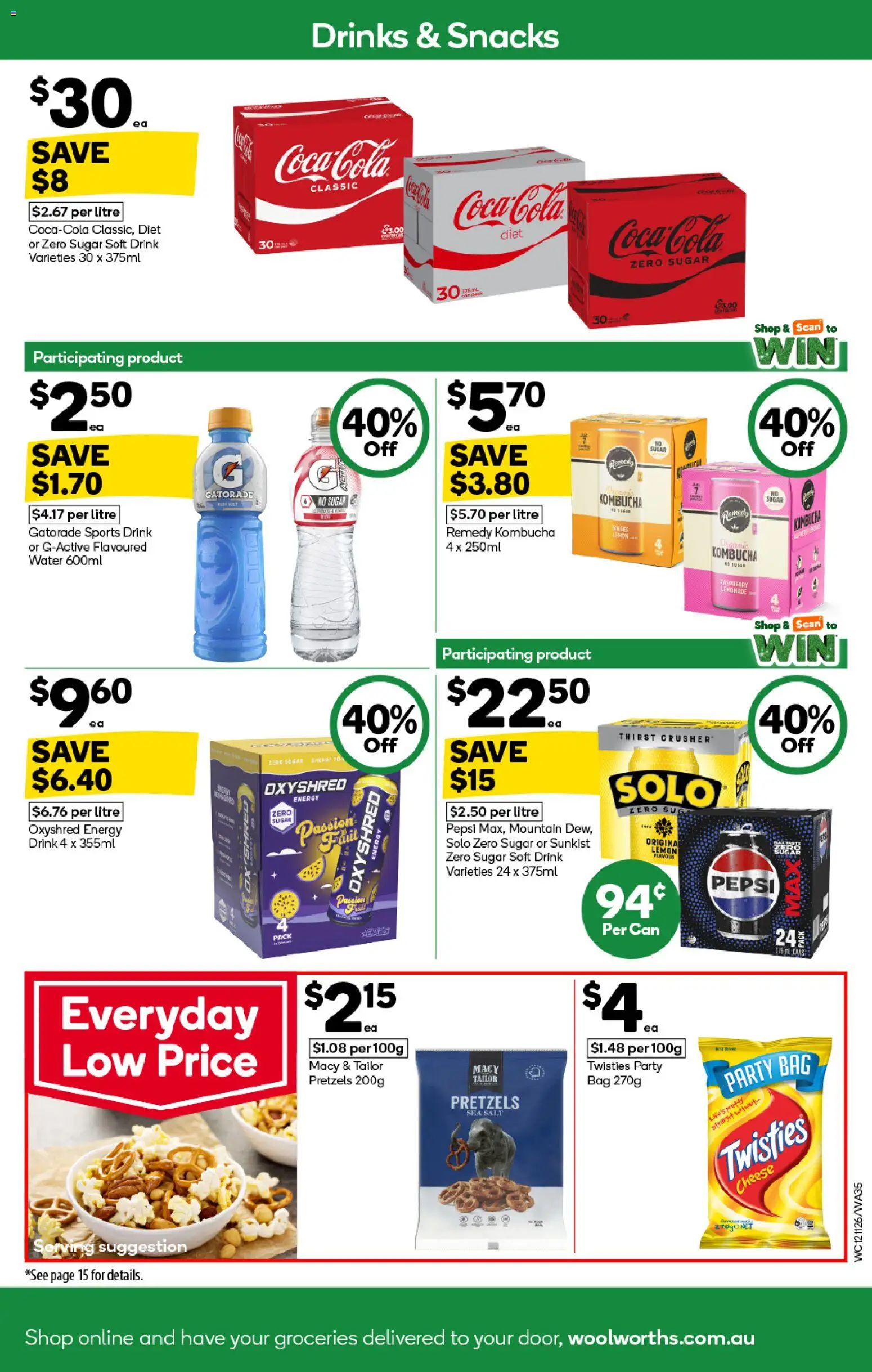 Woolworths catalogue - valid from 12.11.2025 | Page: 35 | Products: Pepsi, Pretzels, Water, Salt