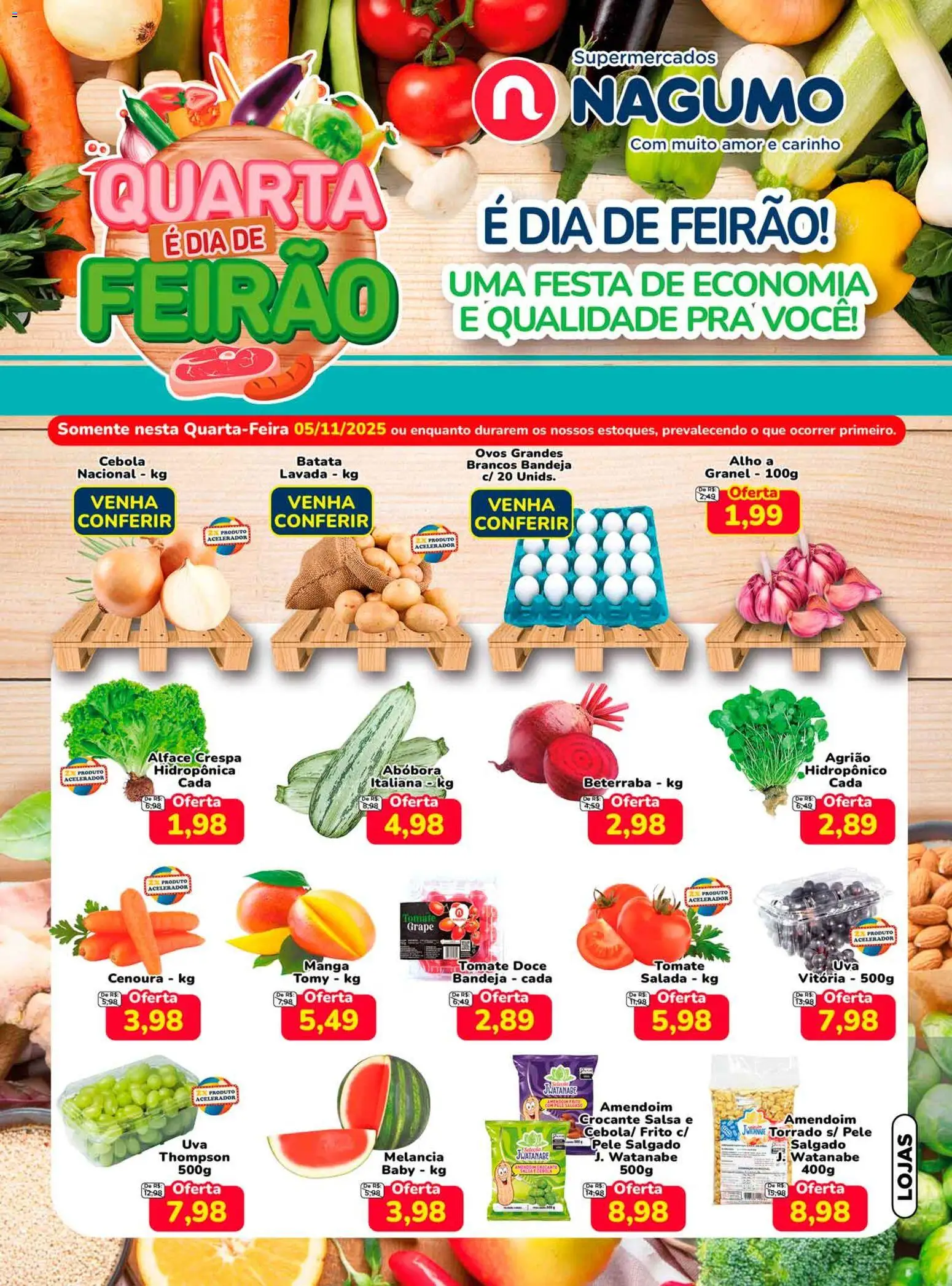 Nagumo Folheto - válido de 05.11.2025 | Página: 1 | Produtos: Melancia, Abóbora, Cebola, Ovos